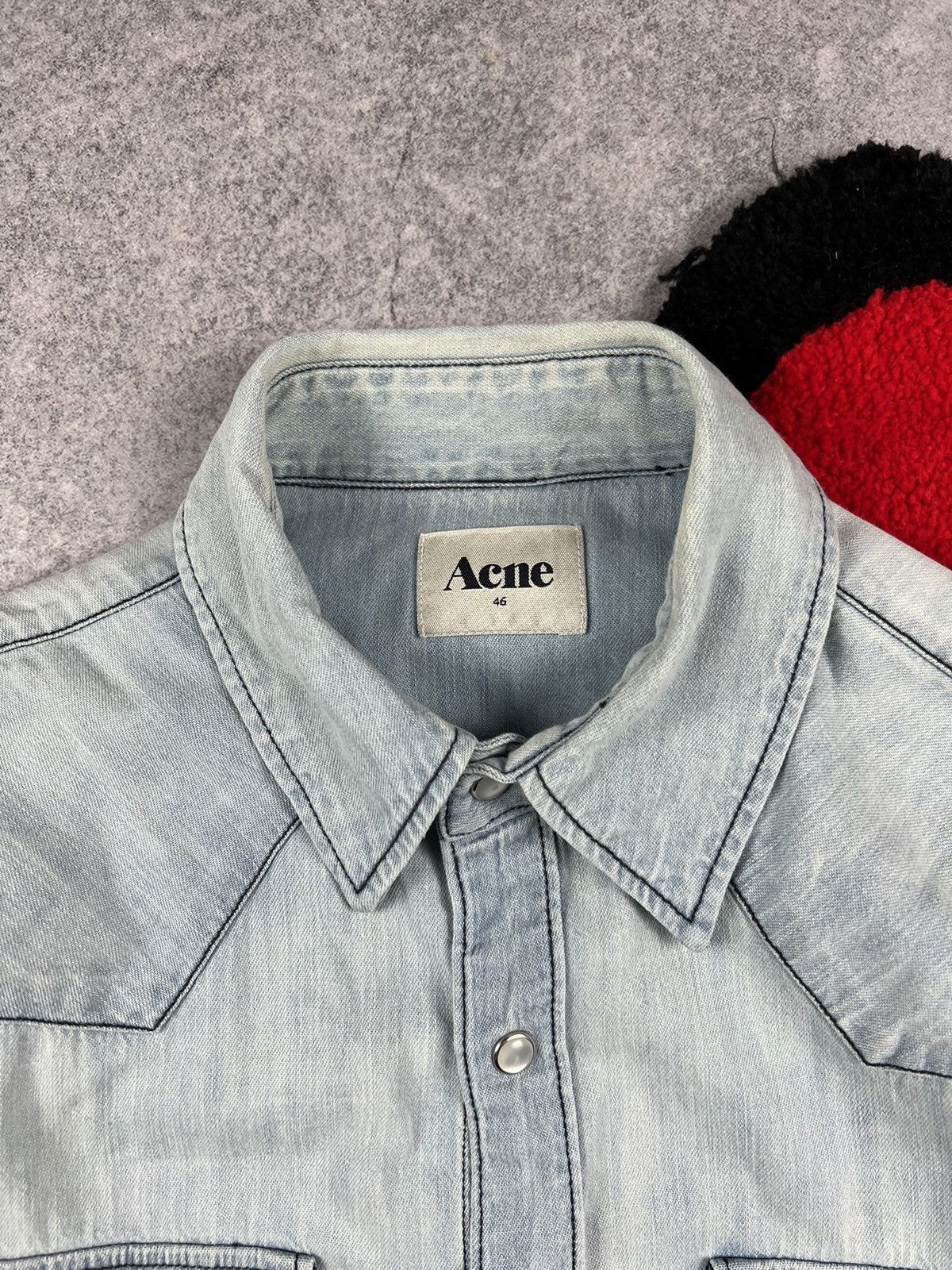 Acne Studios Vintage Acne Studios Mudwash Denim Distressed Y2K Shirt Size US S / EU 44-46 / 1 - 5 Thumbnail
