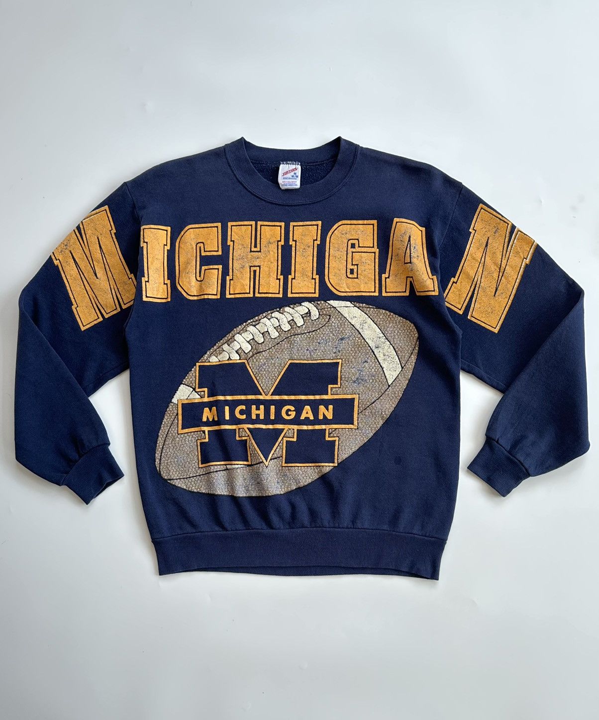Vintage 90s Vintage Michigan Wolverines Spell Out Sweatshirt Size US M / EU 48-50 / 2 - 3 Thumbnail