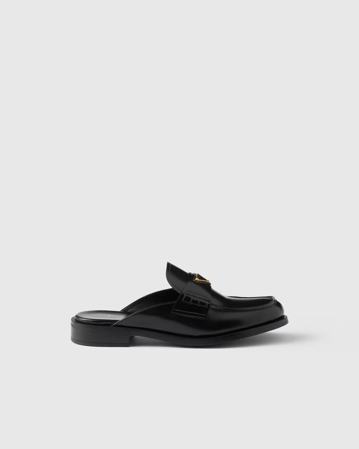 Prada o1B3y1r0526 Brushed Leather Mules in Black Size US 6 / IT 36 - 2 Thumbnail