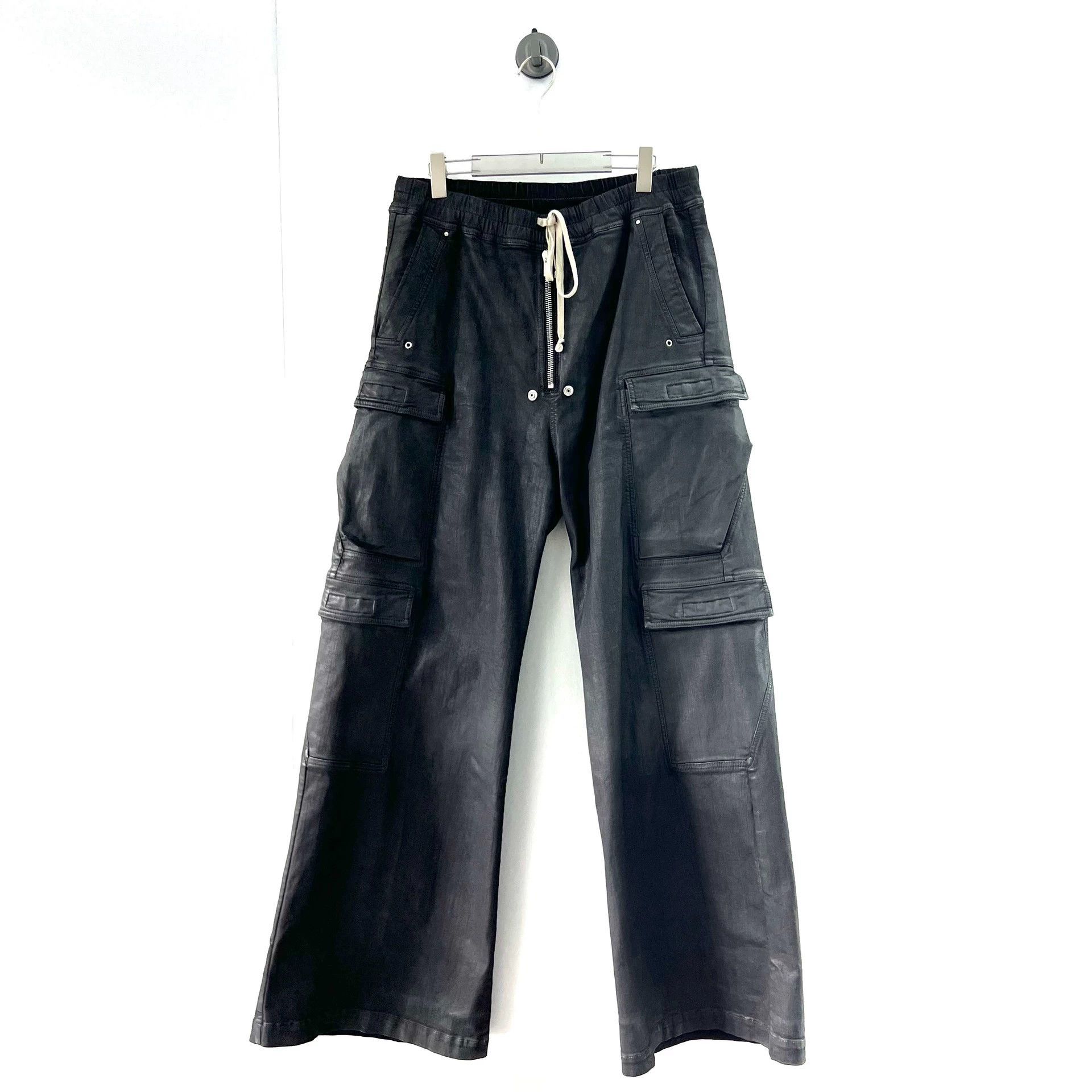 Rick Owens 【Rickowens drkshdw】RO runway style waxed wide-leg trousers Size US 33 - 1 Thumbnail