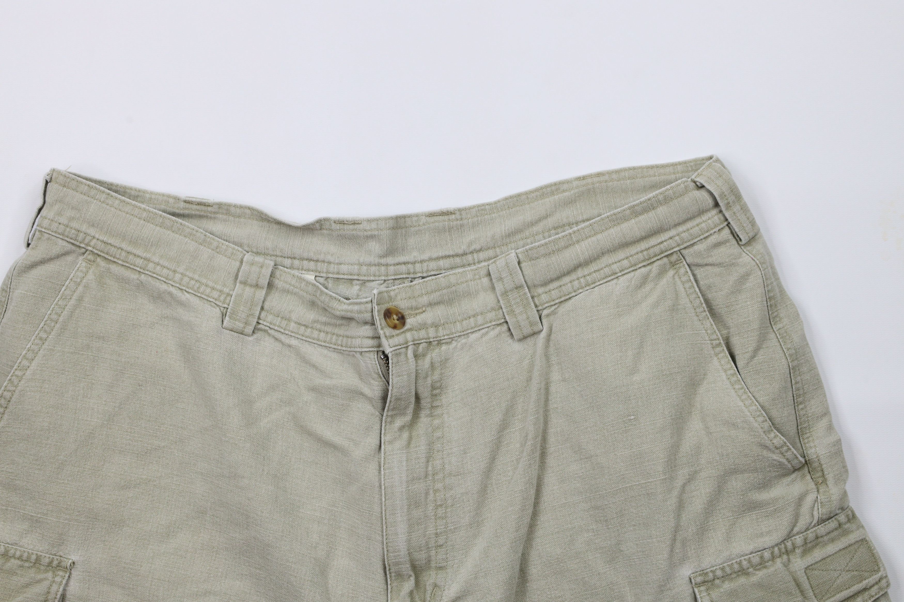 L.L. Bean × Vintage Vintage 90s LL Bean Above Knee Cargo Shorts Light Green Size US 38 / EU 54 - 2 Thumbnail