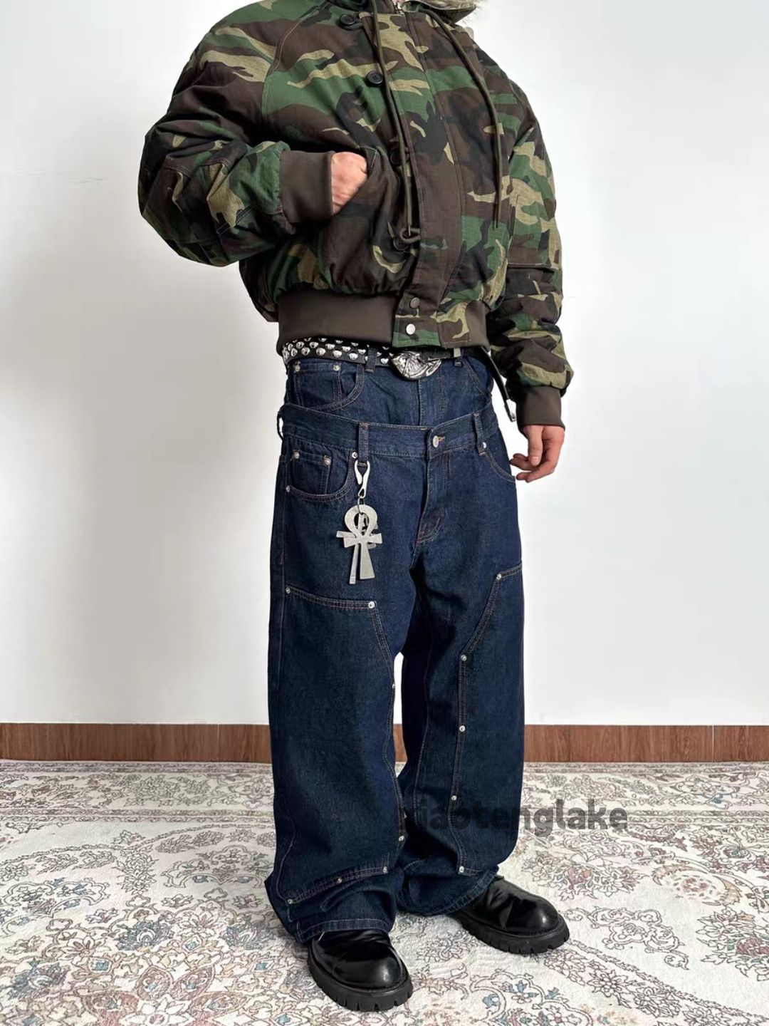 Jean xz vintage loose baggy skate hiphop work cargo jeans Size US 34 / EU 50 - 8 Thumbnail