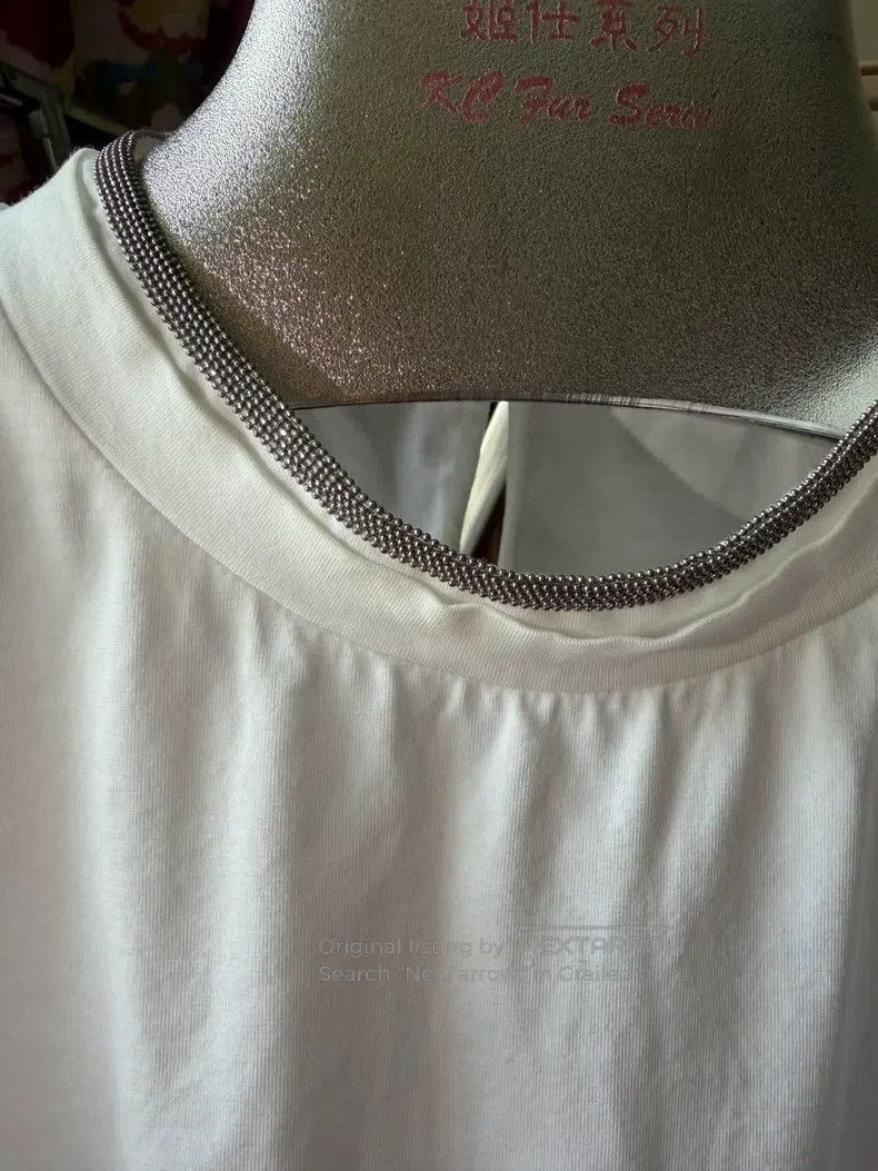 Brunello Cucinelli Brunello Cucinelli White T-shirt Size S / US 4 / IT 40 - 2 Thumbnail