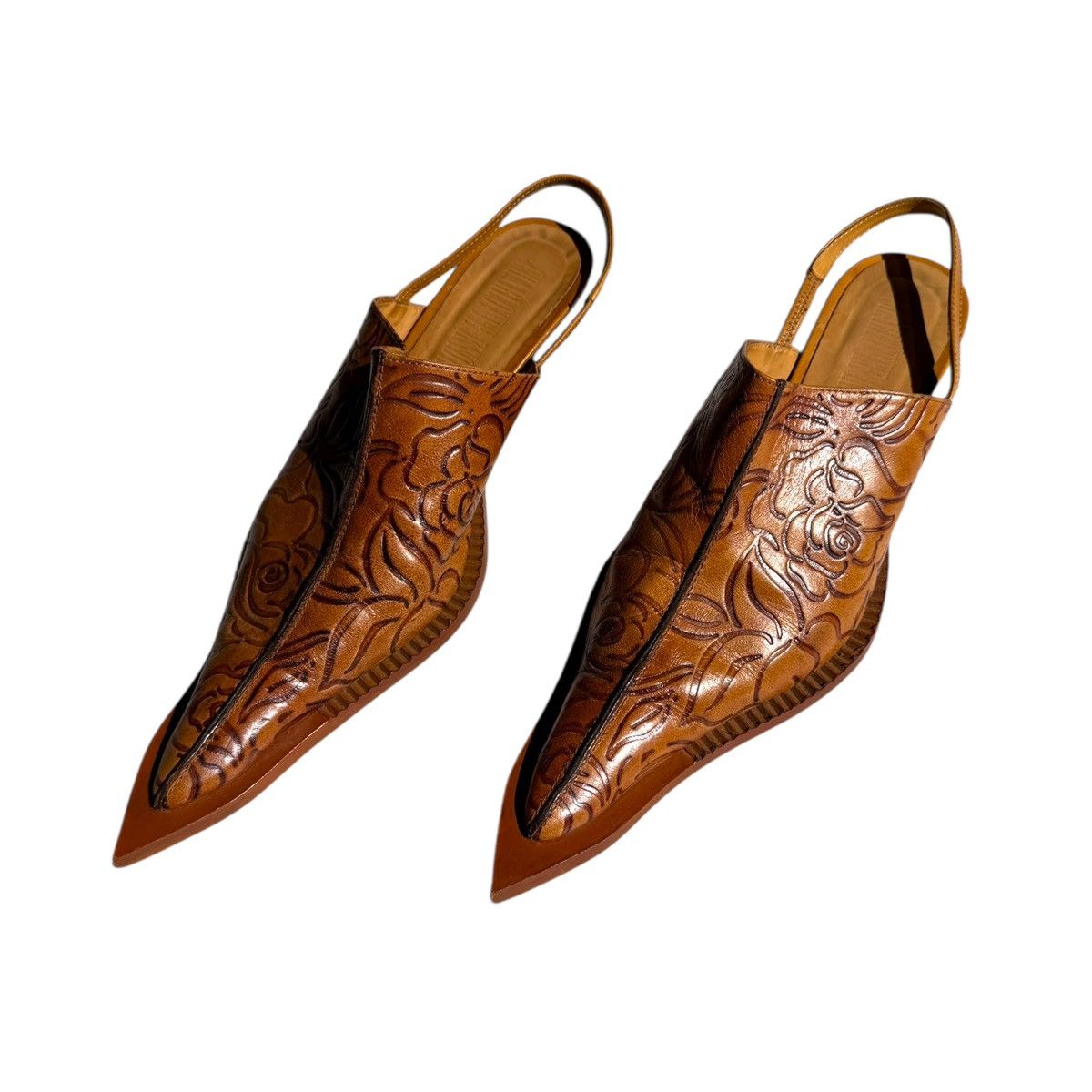 KNWLS Embossed, leather sling back mule Size US 10 / IT 40 - 2 Thumbnail