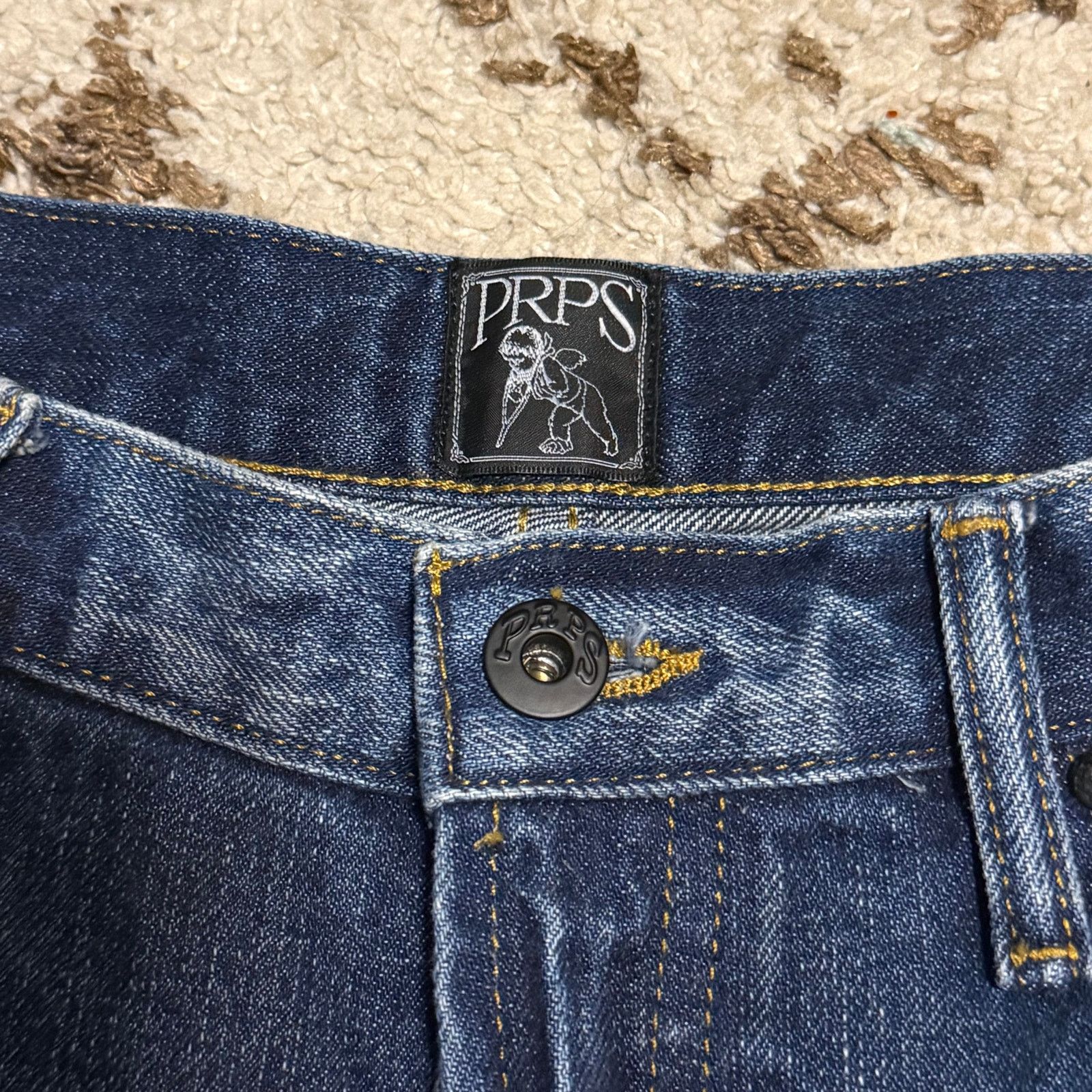 Prps Prps Le Sabre Slim Tapered Plaid Patchwork Jeans 33x34 Size US 33 - 9 Thumbnail