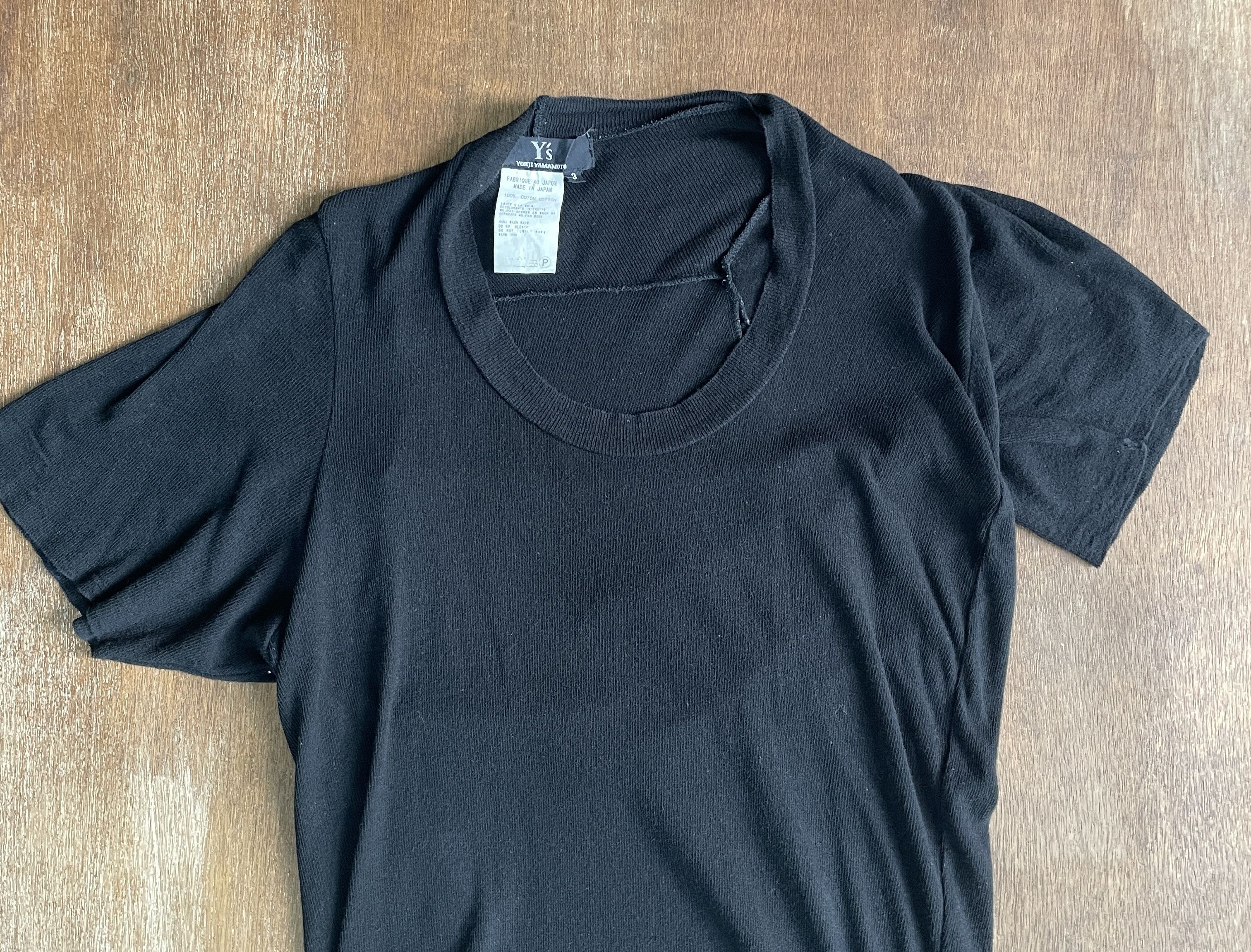 Y's Y's Yohji Yamamoto Black Scoop Neck Short Sleeve T-Shirt Size US S / EU 44-46 / 1 - 2 Thumbnail