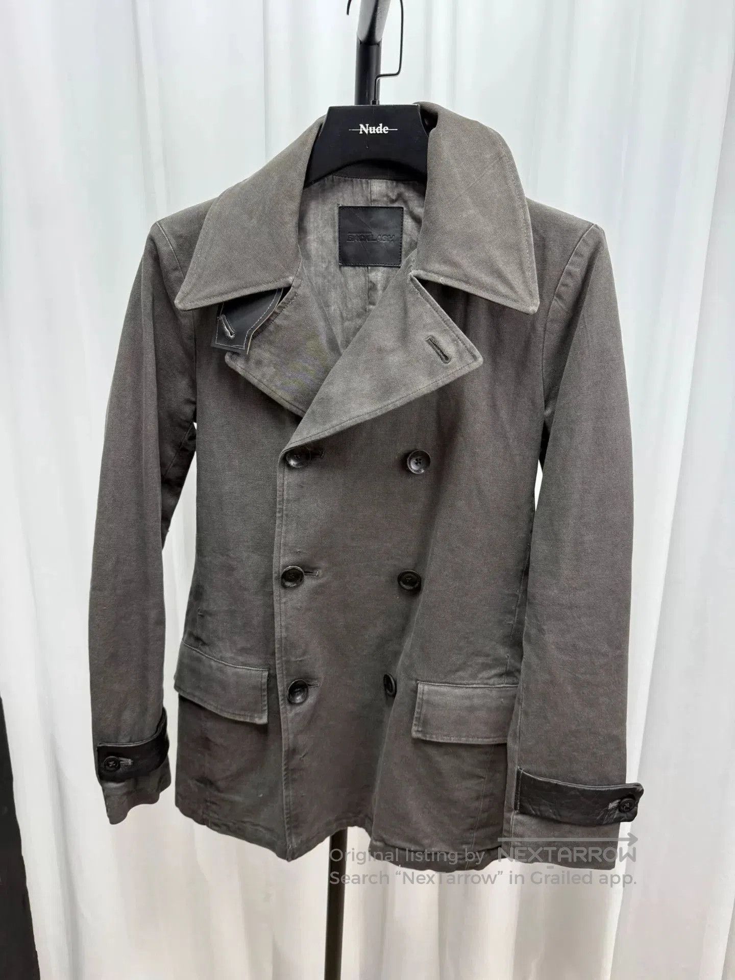 Comme des Garcons Homme Plus Backlash 拼皮水洗夹克 with Leather Details. Size US L / EU 52-54 / 3 - 4 Thumbnail