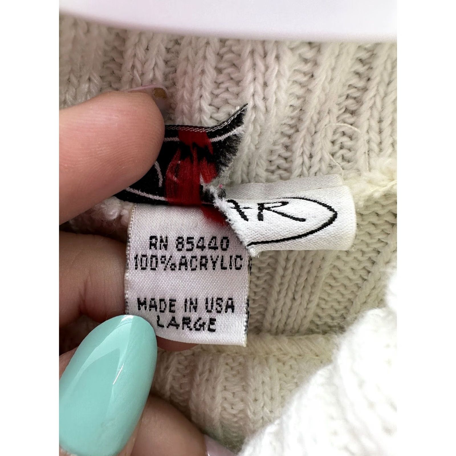 Sugar Womens Sugar White Black Outlined Long Sleeve Turtleneck Sweater Large Size L / US 10 / IT 46 - 5 Thumbnail