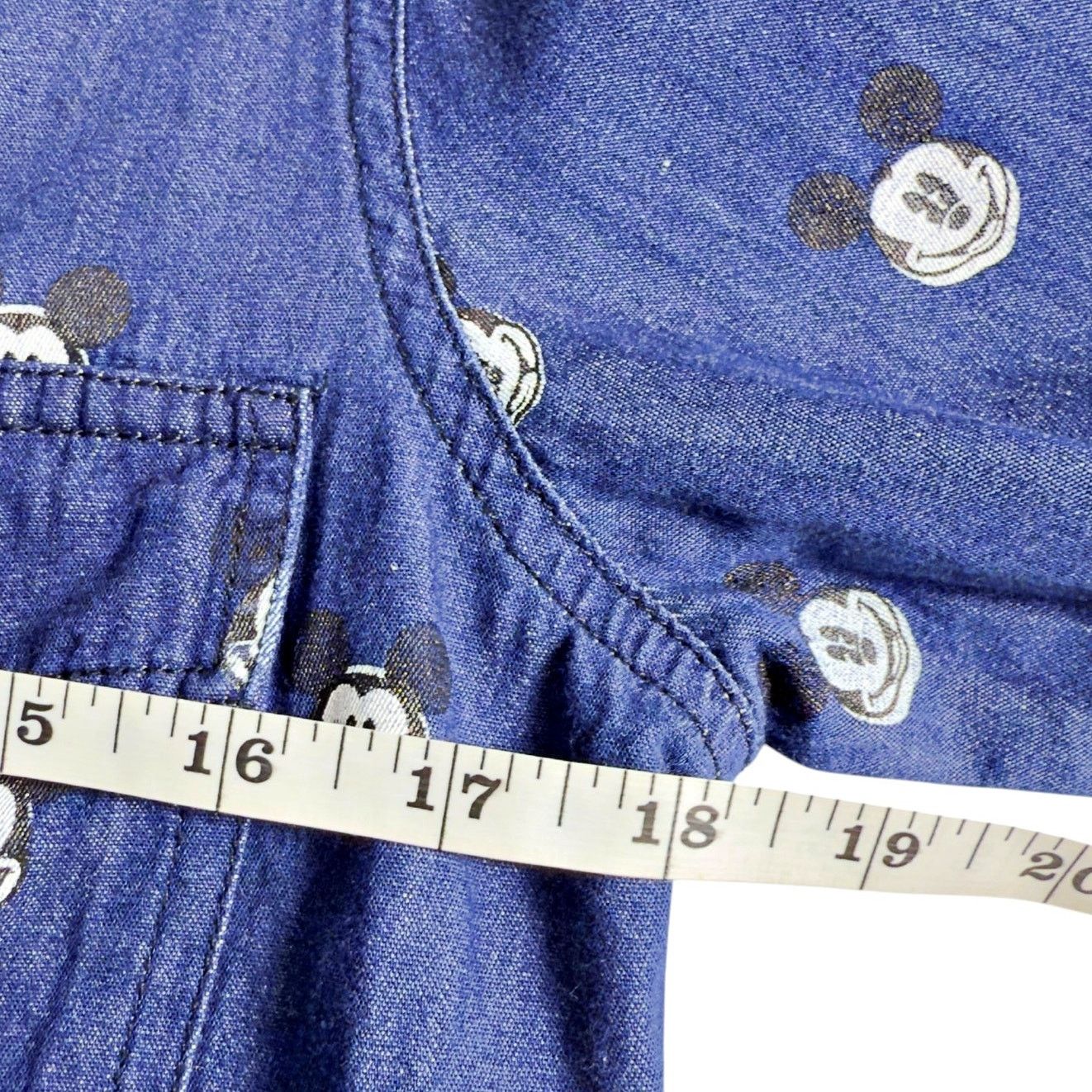 Disney RARE Disney x Kook n Keech Denim Mickey Studded Shirt *FLAW* Size M / US 6-8 / IT 42-44 - 8 Thumbnail