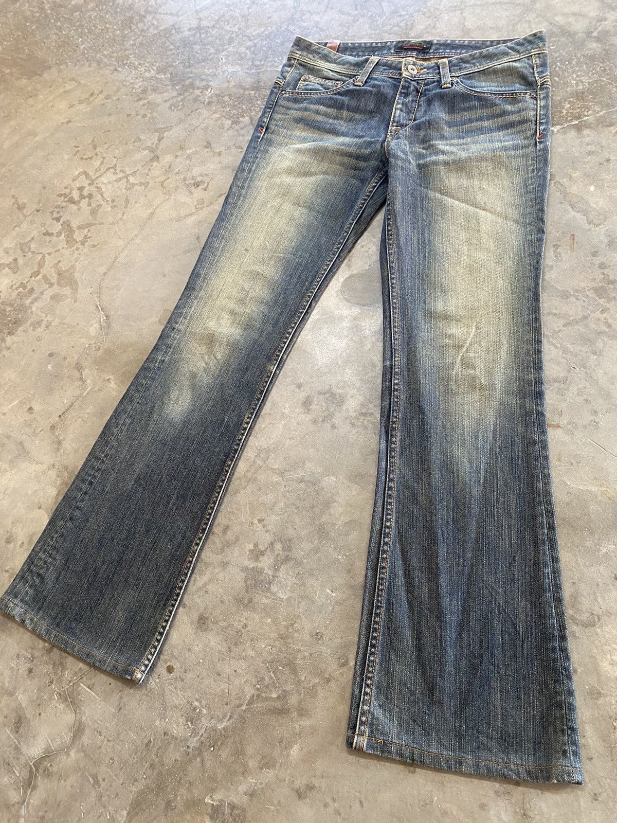 Hysteric Glamour × If Six Was Nine × Japanese Brand Flare Jeans Sweet Camel Mud Rusty Denim Size US 29 - 10 Thumbnail