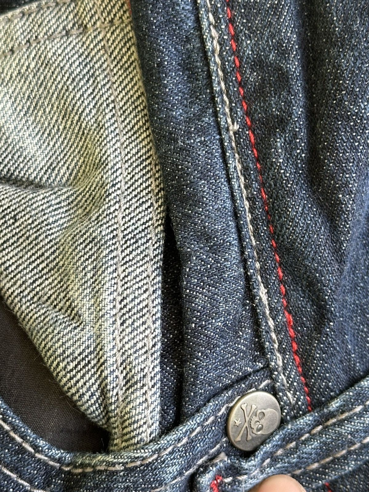 Le Grande Bleu (L.G.B.) Skull Bones Mild Life Denim Honeycomb. Size US 32 / EU 48 - 7 Thumbnail