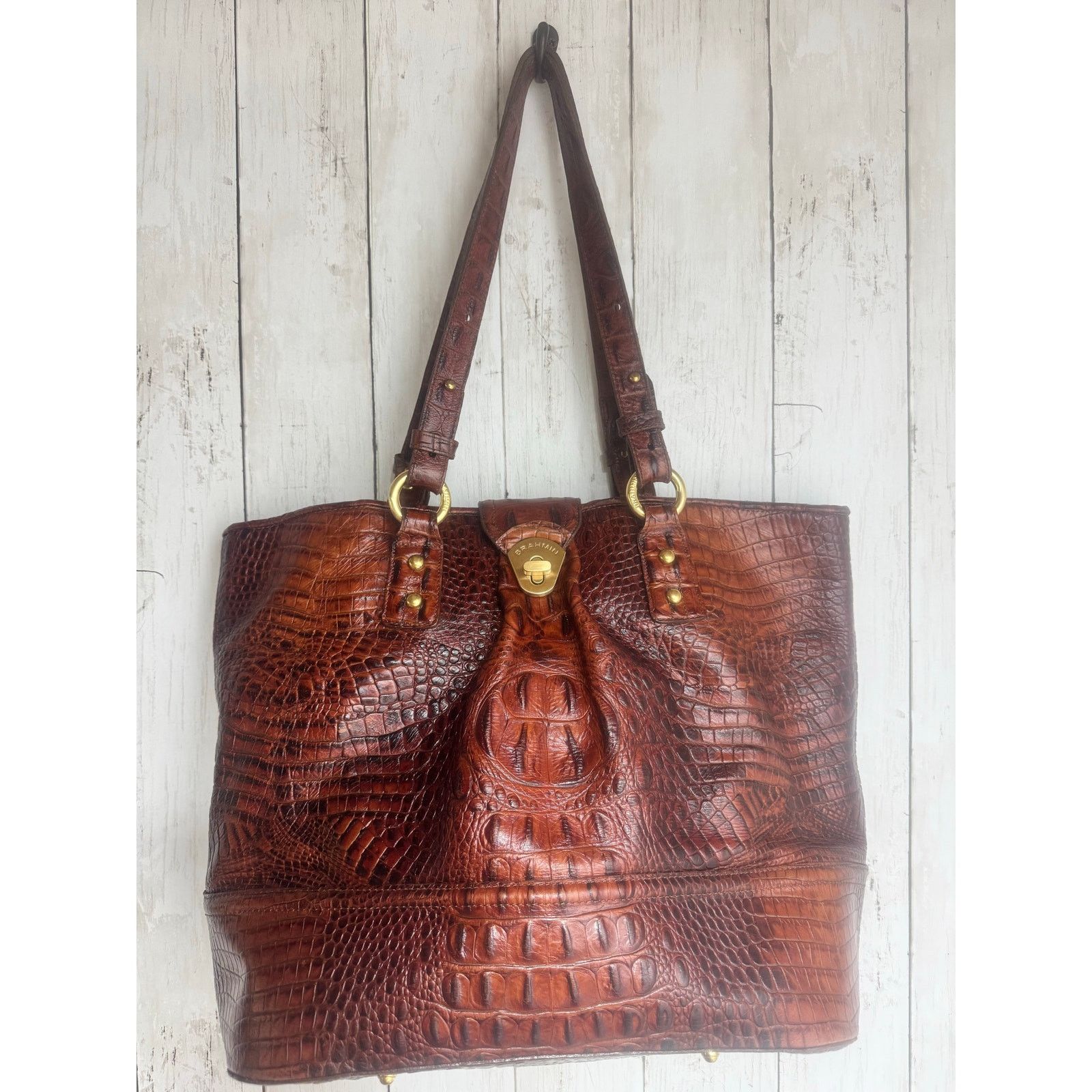BRAHMIN Brahmin Melbourne Pecan Cro embossed Large shoulder bag Size ONE SIZE - 2 Thumbnail