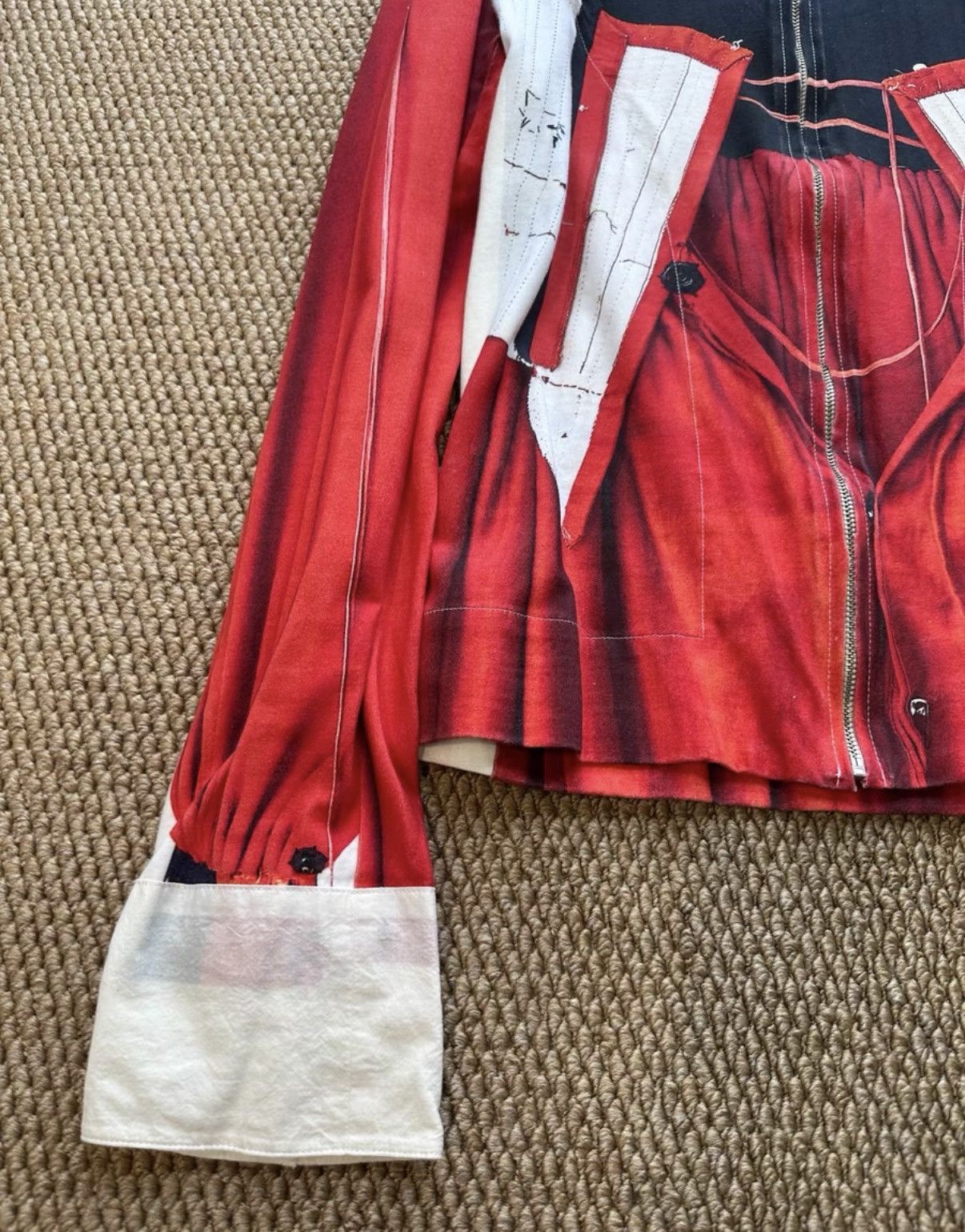 Stefan Cooke Stefan Cooke Red & Black Fake Two-Piece Print Jacket K23 Size US S / EU 44-46 / 1 - 3 Thumbnail