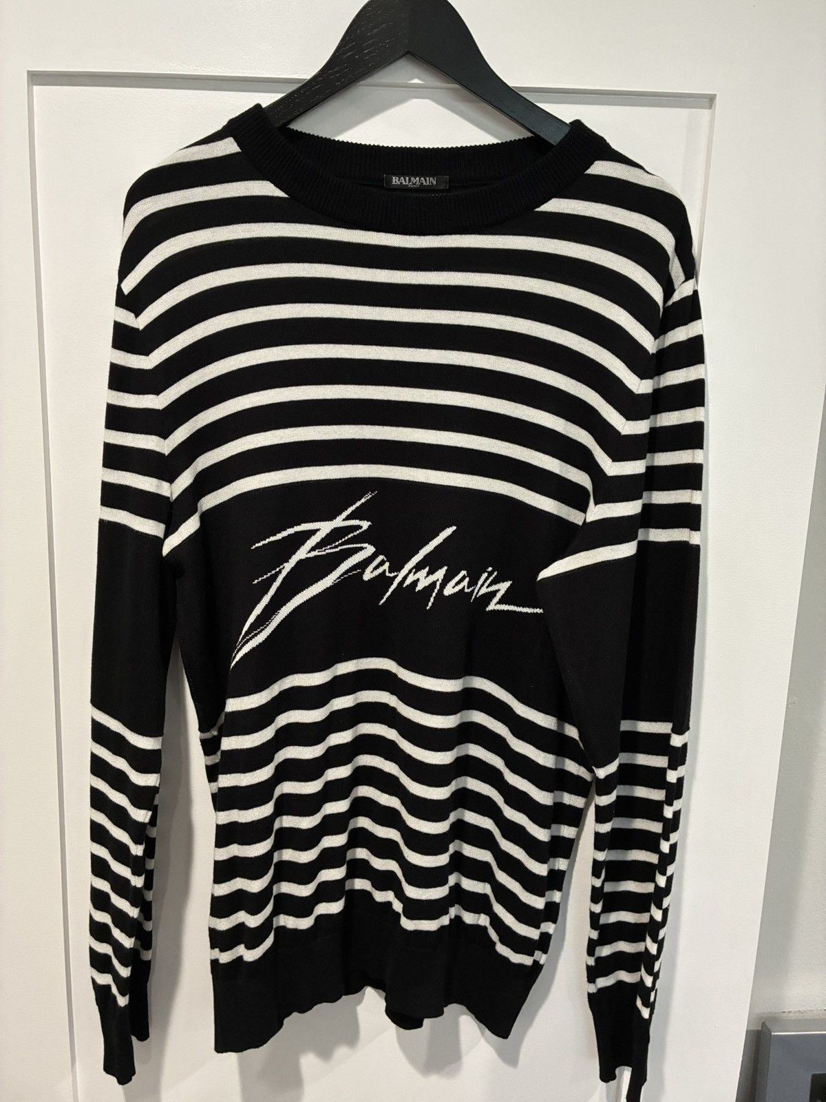 Balmain Balmain Knitted Logo Striped Jumper Size US XL / EU 56 / 4 - 2 Thumbnail