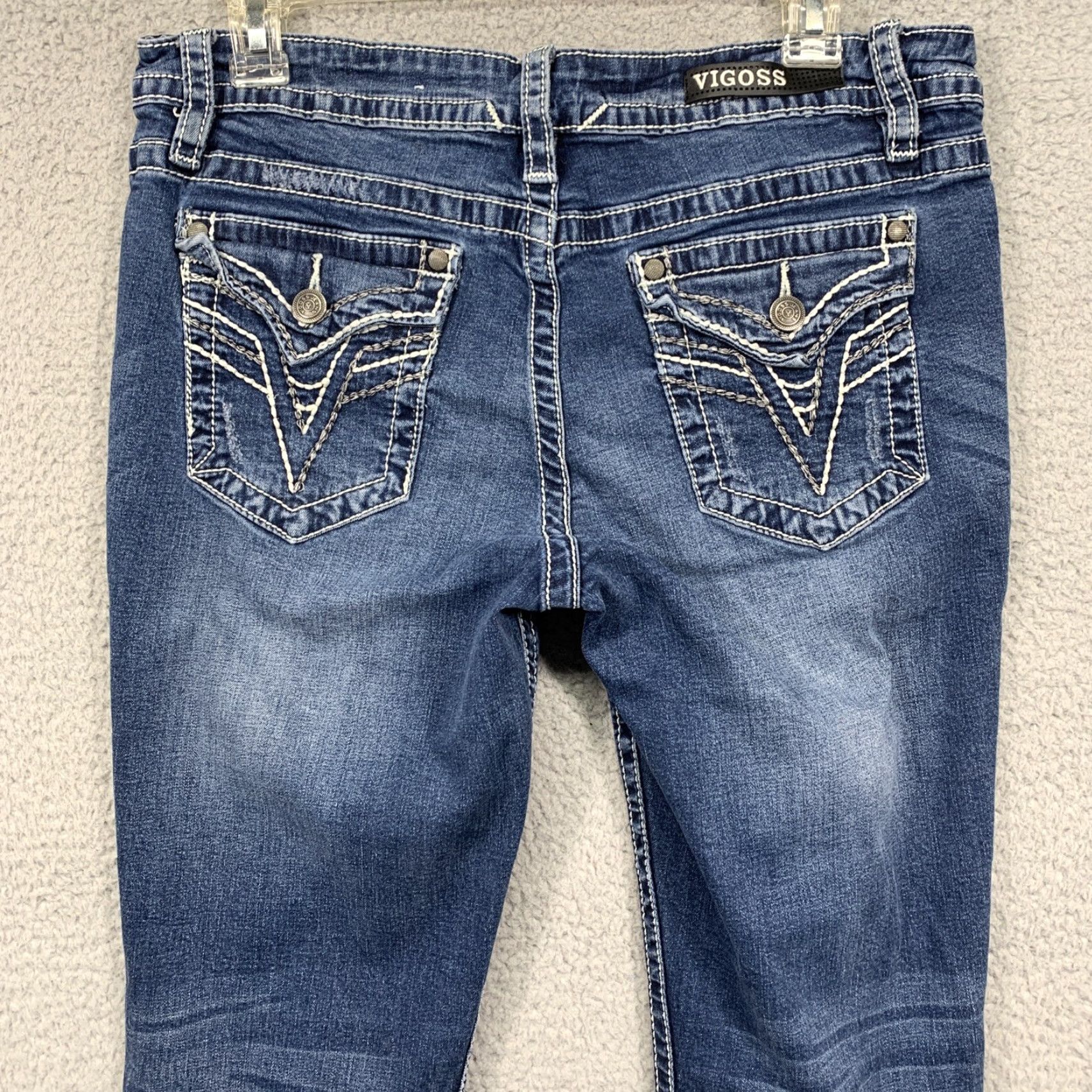 Vintage VIGOSS Blue Jeans Women's Size S8 Heritage Fit Slim Bootcut Stretch Hemmed READ Womens Jeans 8 Slim Bootcut Stretch Hemmed 28in blue Size 30" / US 8 / IT 44 - 5 Thumbnail