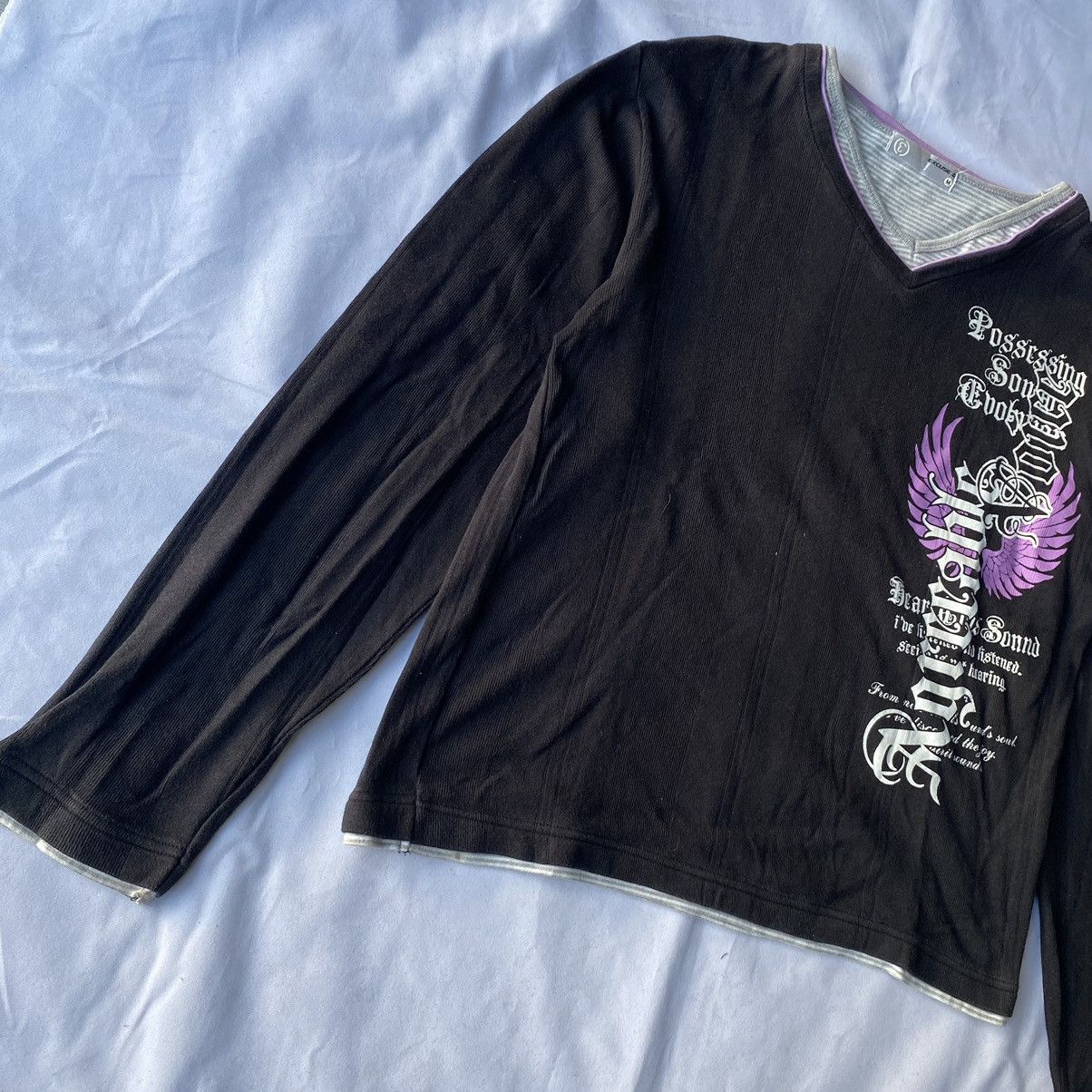 If Six Was Nine × Japanese Brand × Le Grande Bleu (L.G.B.) Japanese Style Double Layer Agreeable Voice Poem Long Sleeve Size US M / EU 48-50 / 2 - 2 Thumbnail