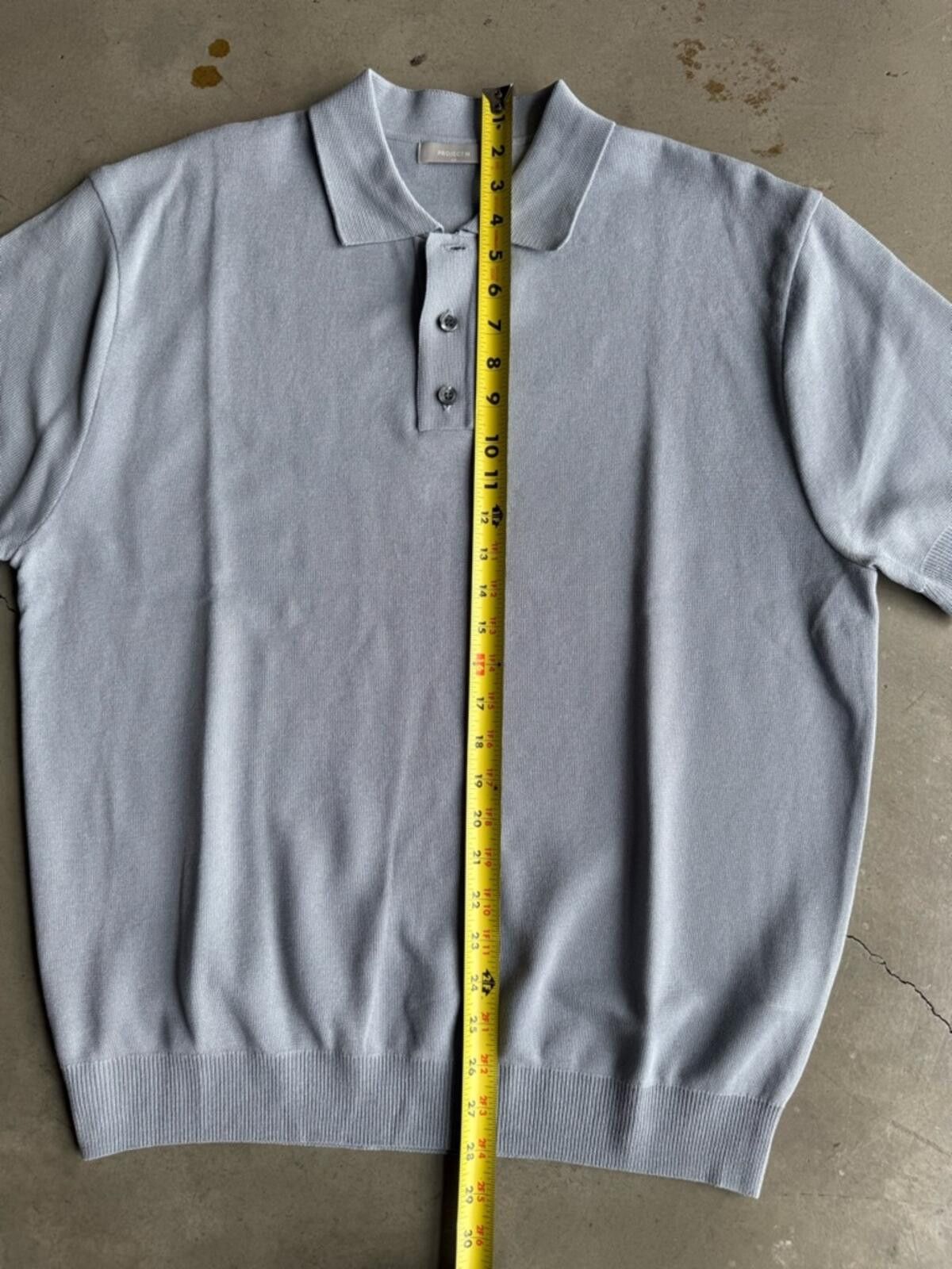 (multee)project Project M / Collared Knit Polo Shirt / Light Blue Size US M / EU 48-50 / 2 - 5 Thumbnail