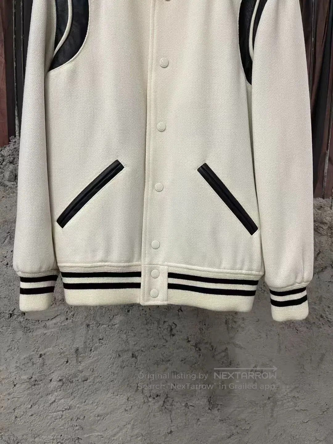 Saint Laurent Paris Saint Laurent White Baseball Jacket. Size US XS / EU 42 / 0 - 4 Thumbnail