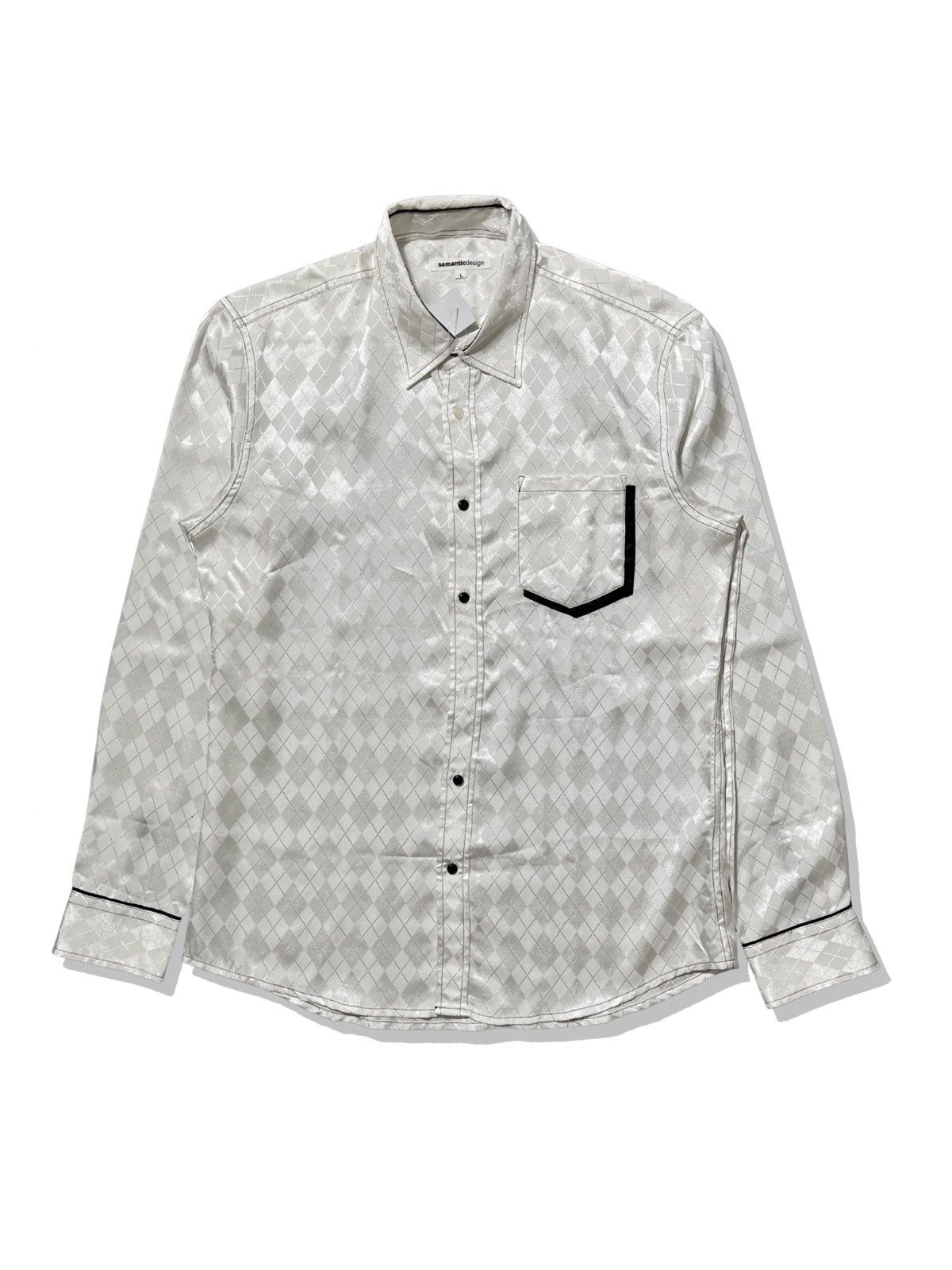 semanticdesign Semantic Design FW2022 - Satin Diamond Pattern Shirt Size US L / EU 52-54 / 3 - 1 Thumbnail