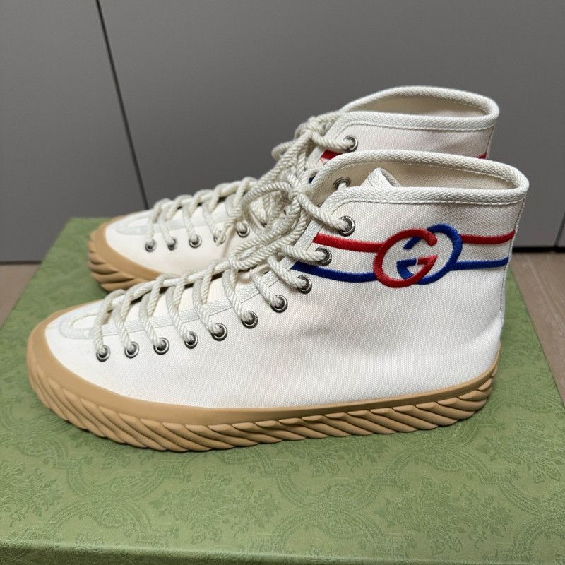 Gucci Gucci Interlocking G High-Top Fashion Sneakers Size US 8 / EU 41 - 1 Thumbnail