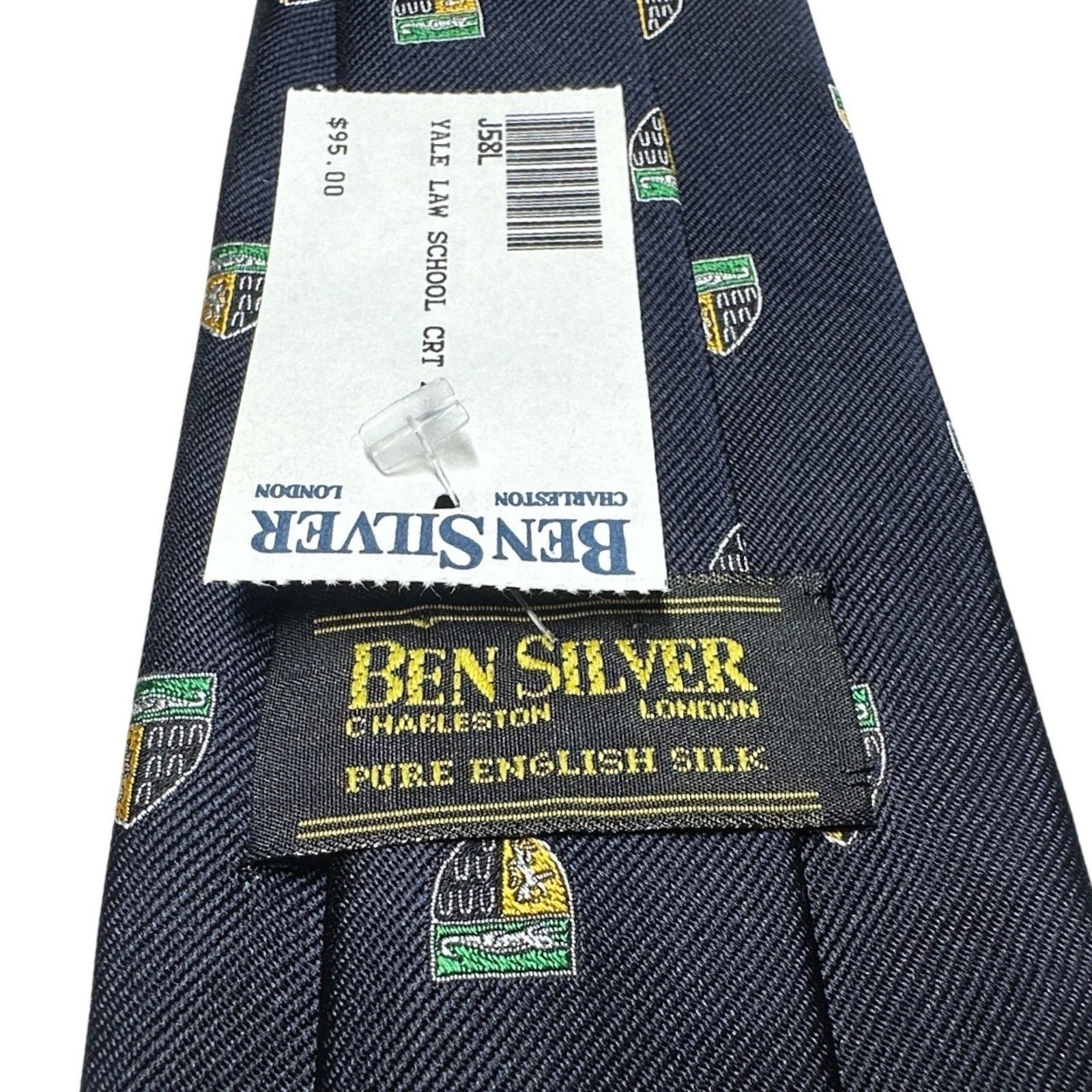 Ben Silver Ben Silver Yale Law School Crest Long Tie Navy Blue NWT Size ONE SIZE - 7 Thumbnail