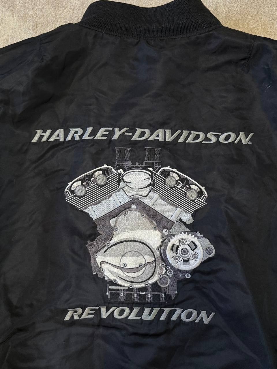 Harley Davidson VTG Harley Davidson Bomber Satin Jacket Quilted Black Nylon Size US XL / EU 56 / 4 - 6 Thumbnail