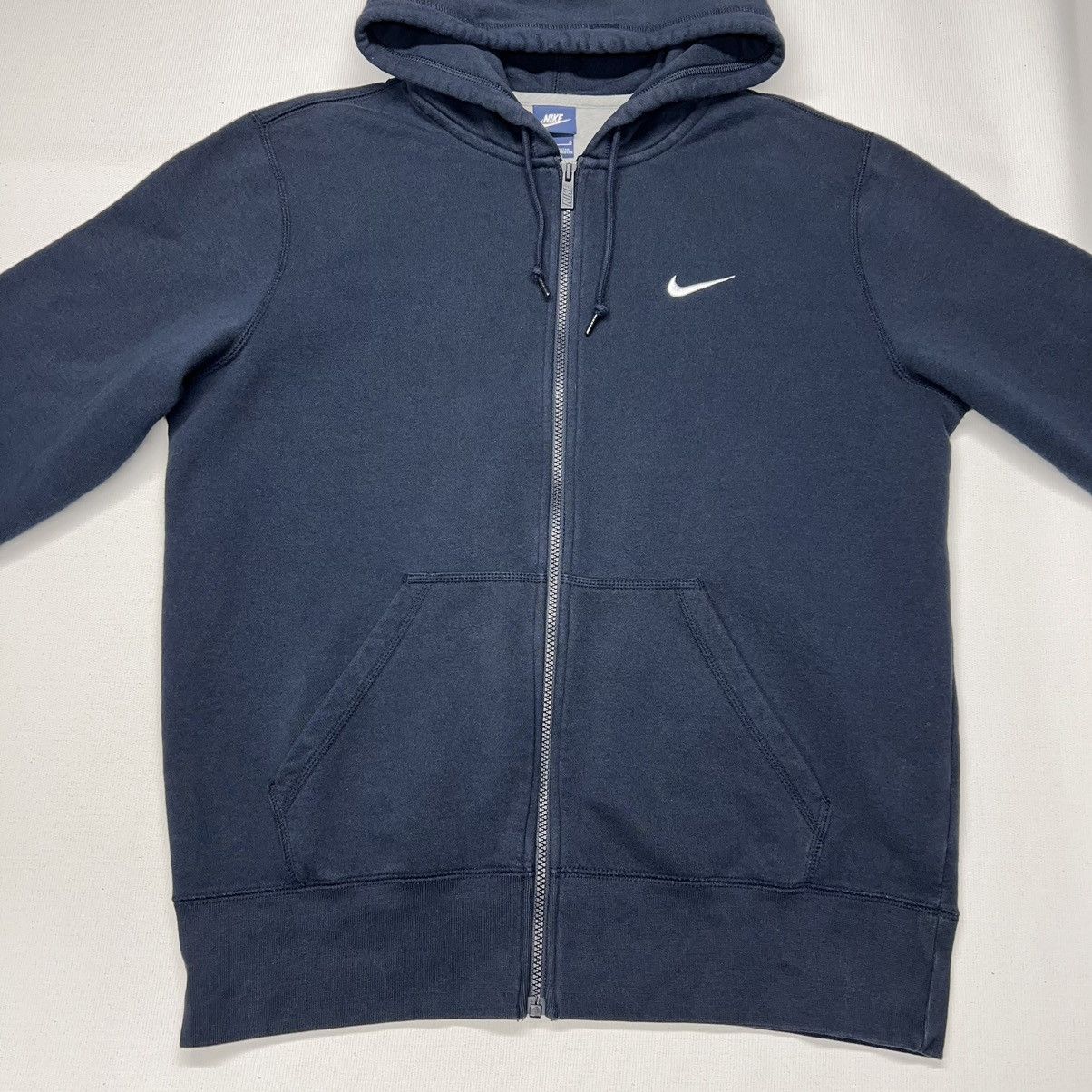Nike Nike Hoodie Sweatshirt Blue Full Zip Athletic Logo Navy Y2K Size US L / EU 52-54 / 3 - 2 Thumbnail