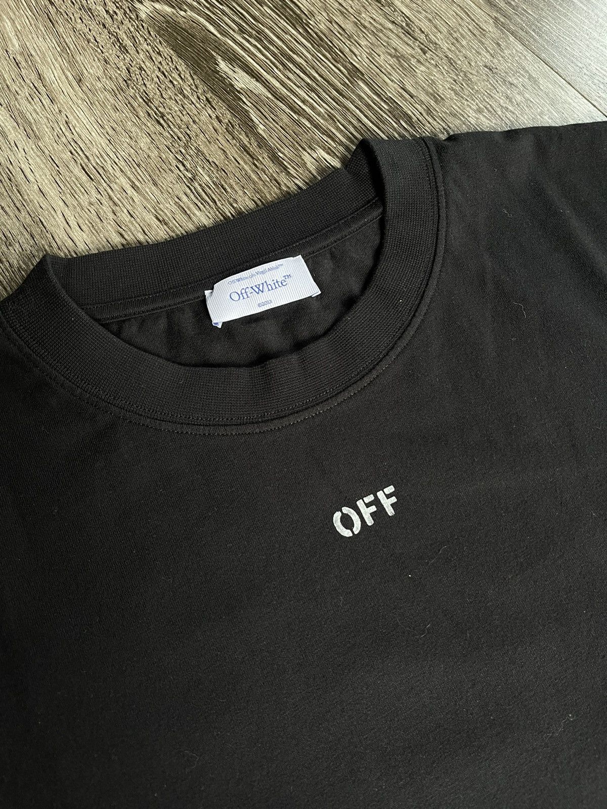 Off-White NEW Off White Black Arrows Stitched Tee Shirt Size US XL / EU 56 / 4 - 5 Thumbnail