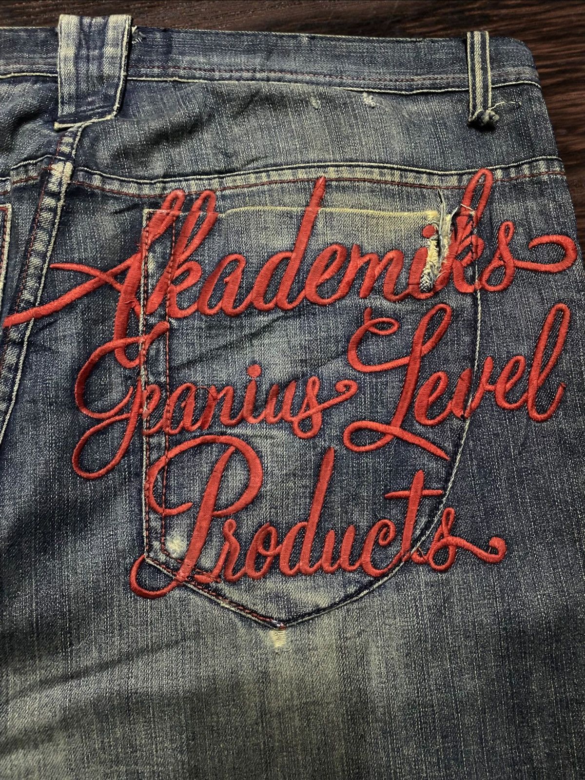 Akademiks Waist 40-41 Akademiks Mud Wash Distressed Embroidery Baggy Size US 40 / EU 56 - 13 Thumbnail
