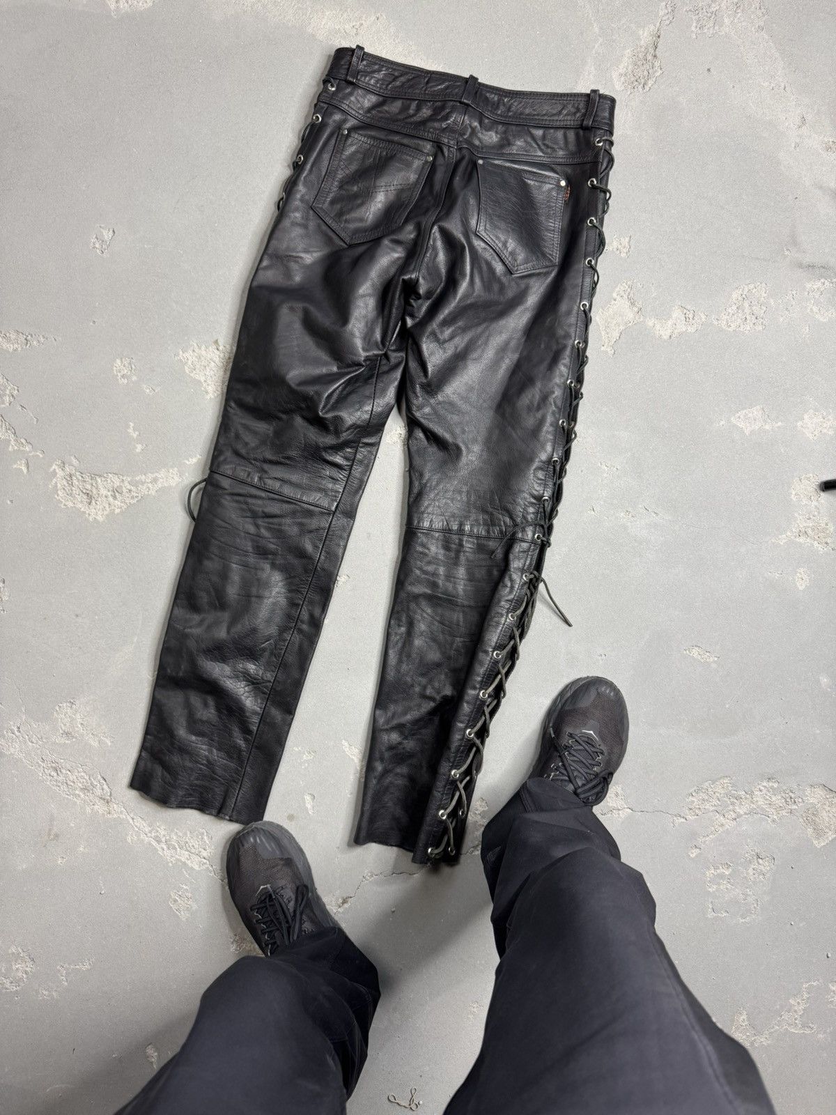 Japanese Brand × Vintage Vintage Leather pants Japan style racing motor Size US 32 / EU 48 - 2 Thumbnail
