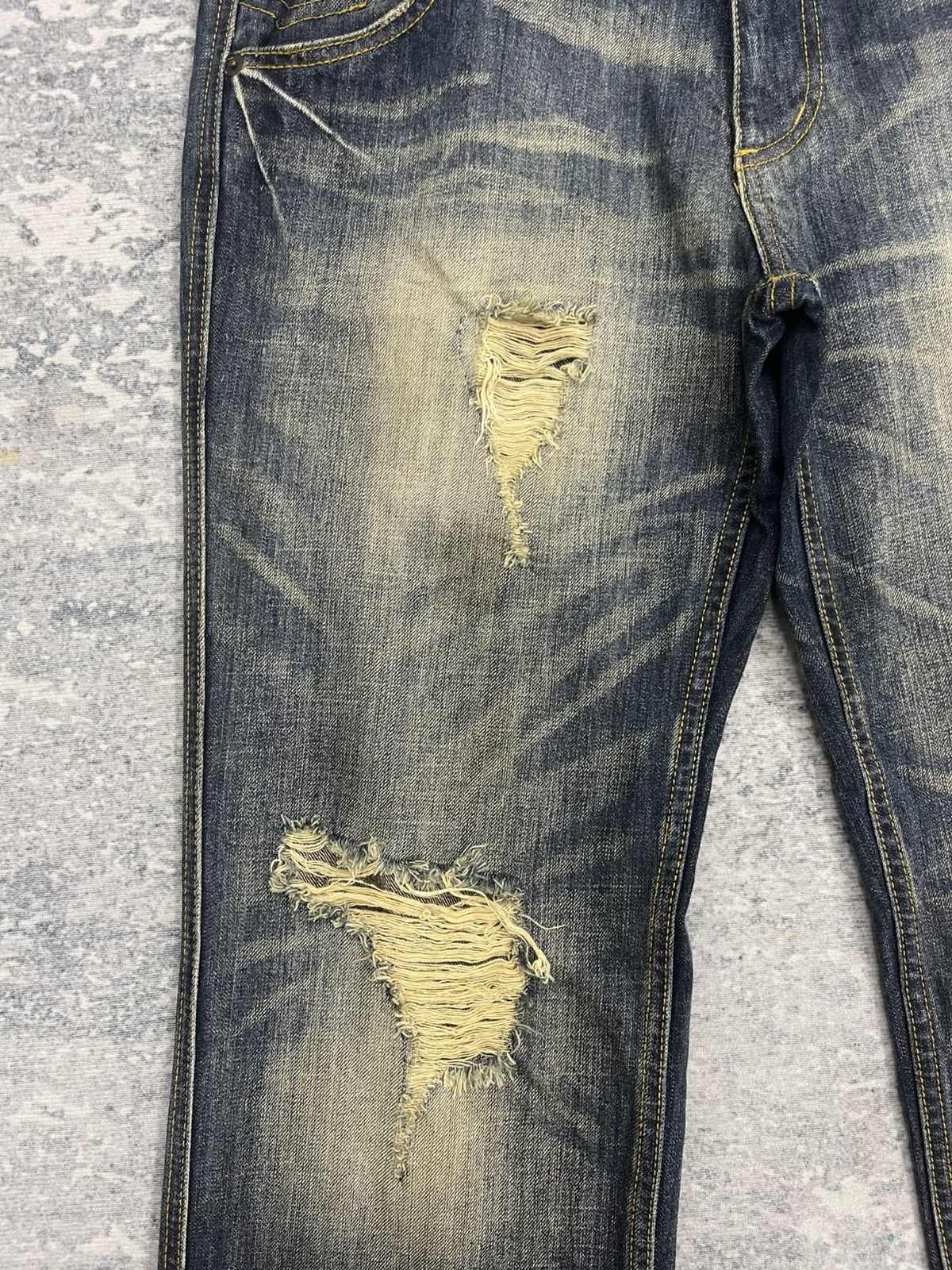 Smith's American Smiths American Ripped Denim Jeans Size US 33 - 2 Thumbnail