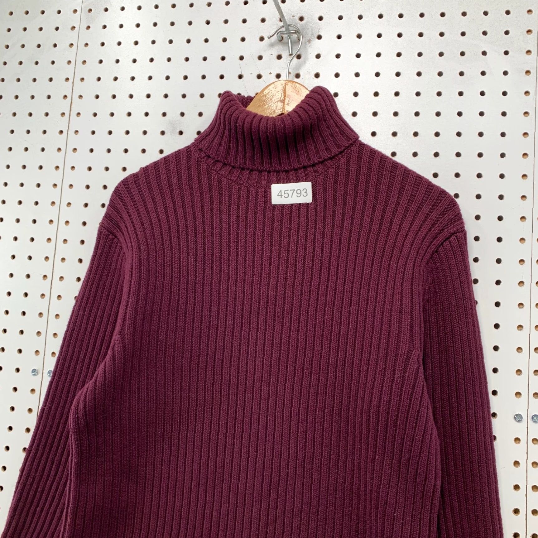 Banana Republic VINTAGE Banana Republic Sweater Shirt M Mens Turtleneck Maroon Knit Stretch Fall Winter Spring Long Sleeve Pullover Fisherman Classic Knit Size US M / EU 48-50 / 2 - 3 Thumbnail