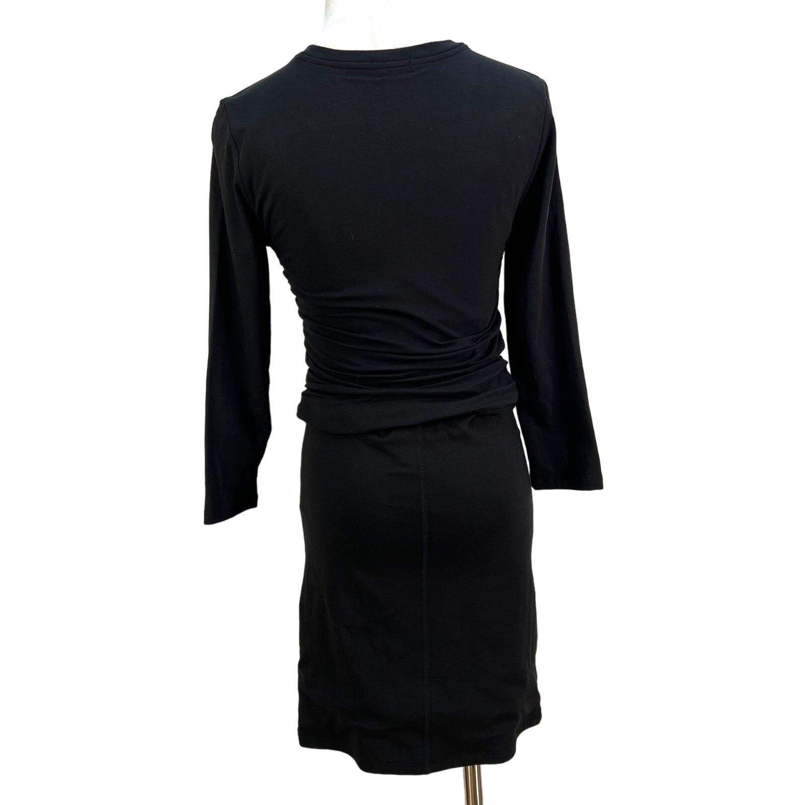 ATM Anthony Thomas Melillo ATM Ruched Pima Cotton Tee Dress Black Stretch Jersey Size M / US 6-8 / IT 42-44 - 9 Thumbnail