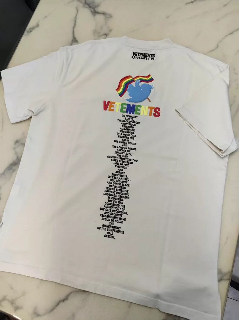 Vetements VETEMENTS White T-shirt 2504-Nextarrow Size US M / EU 48-50 / 2 - 2 Thumbnail