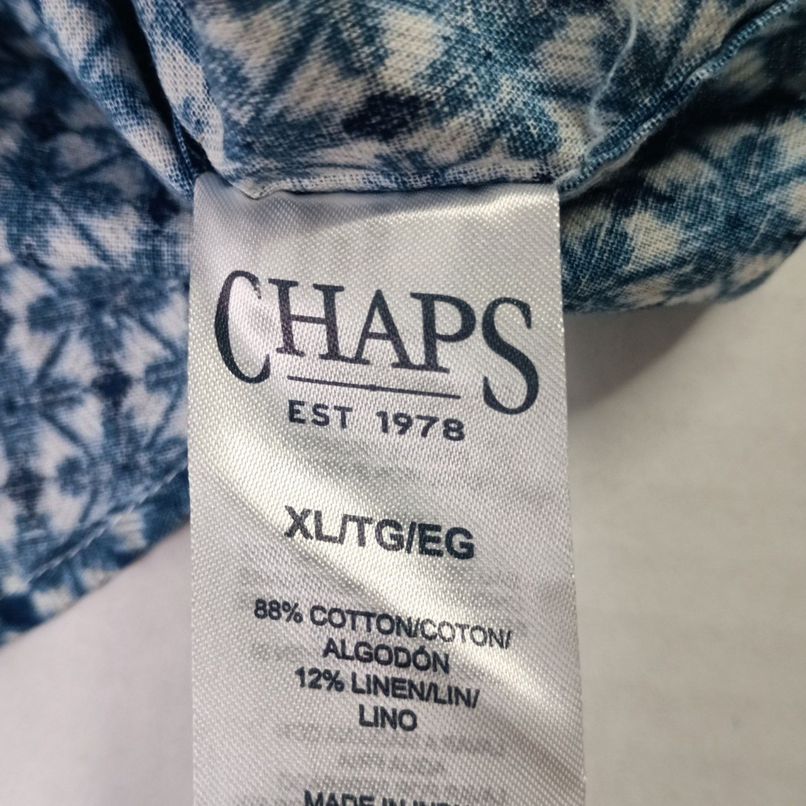 Chaps Chaps Seacoast Wash Linen Woven Shirt Men's XL Lake Blue Size US XL / EU 56 / 4 - 6 Thumbnail