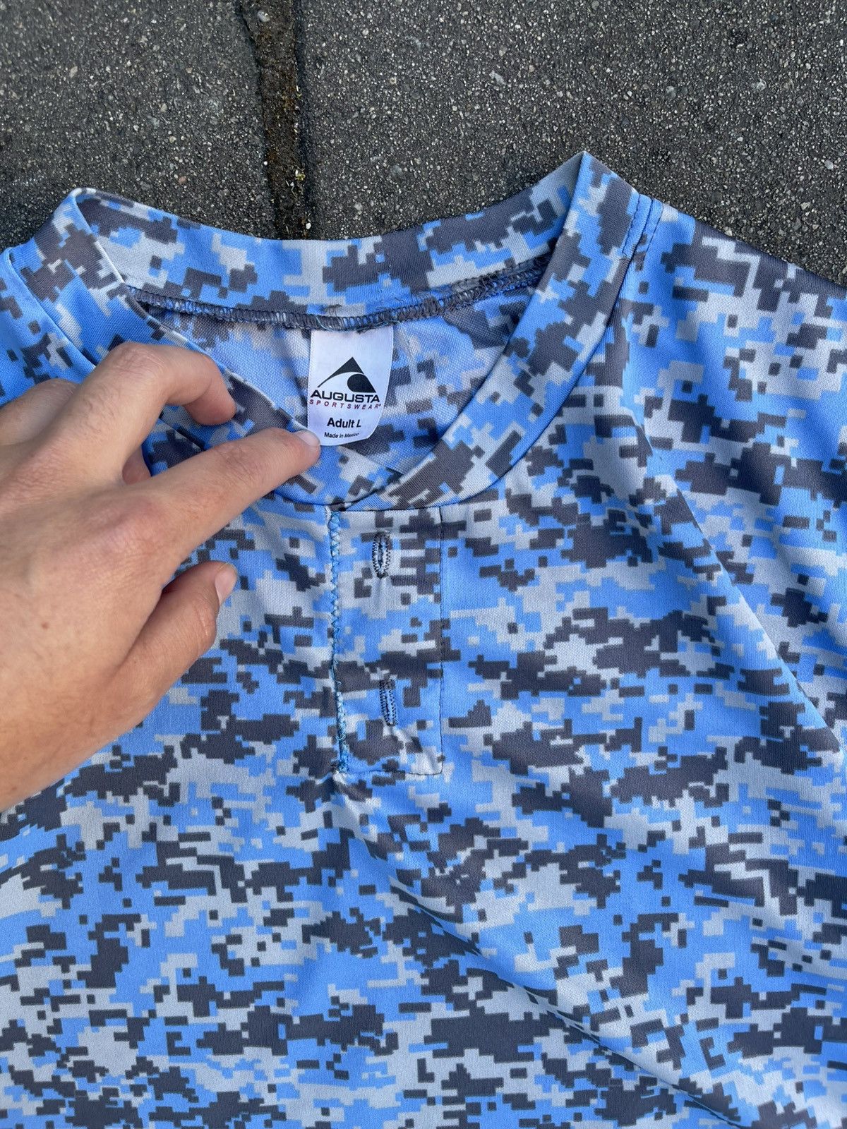 Vintage Blue digi camo military tee army surplus Size US L / EU 52-54 / 3 - 2 Thumbnail