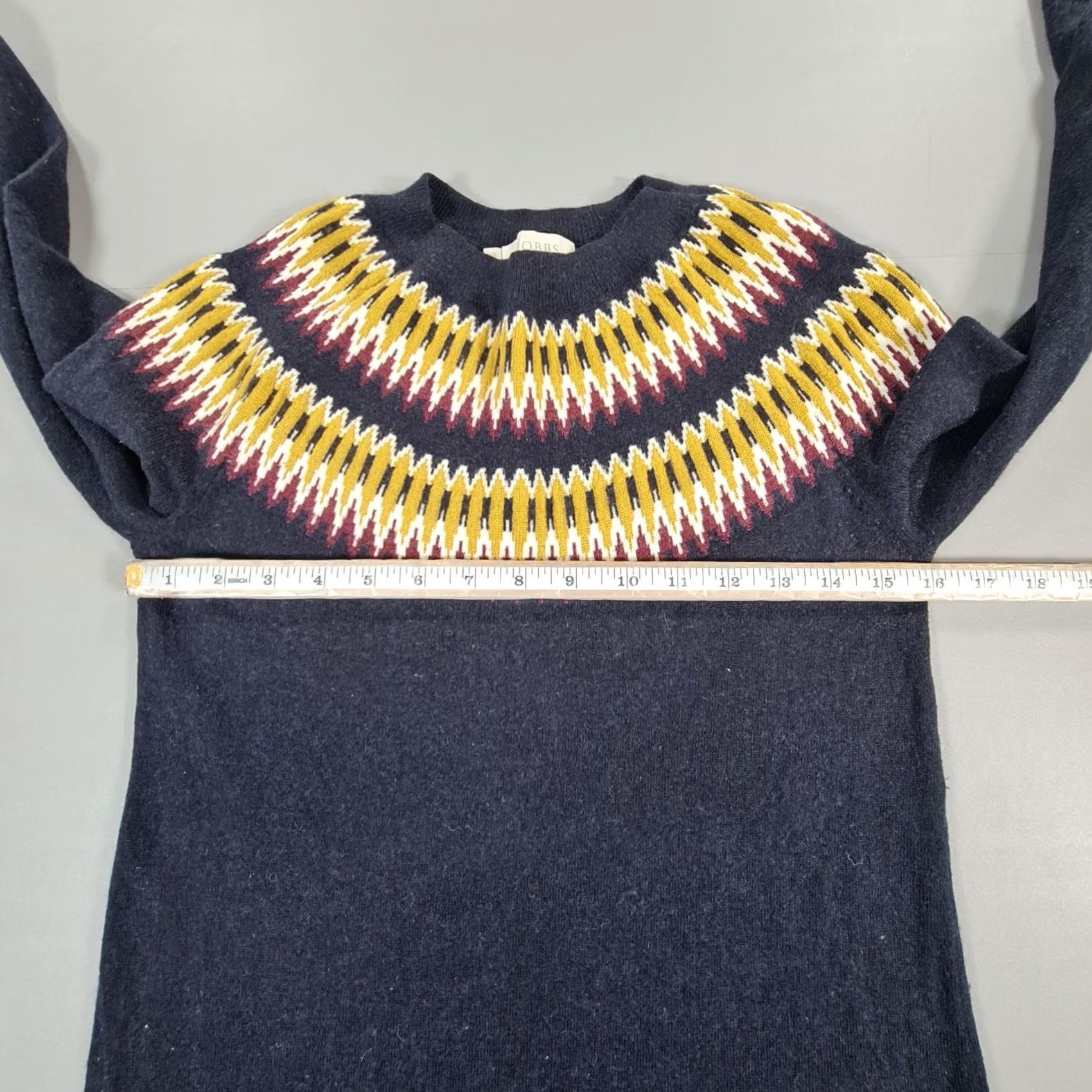 Vintage Hobbs Dress Navy Blue 8 UK Wool Cashmere Fair Isle Knitted Casual Womens Size M / US 6-8 / IT 42-44 - 6 Thumbnail