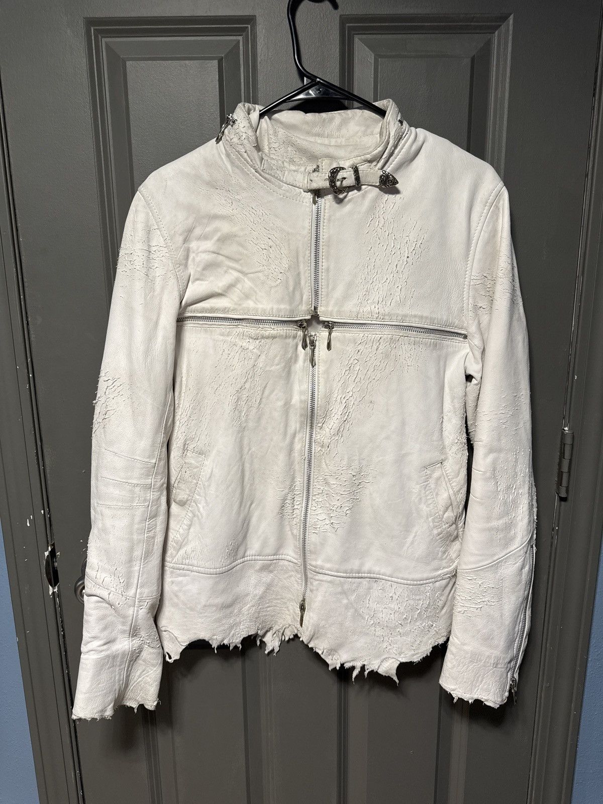 14th Addiction 14th addiction cross zip leather jacket size L