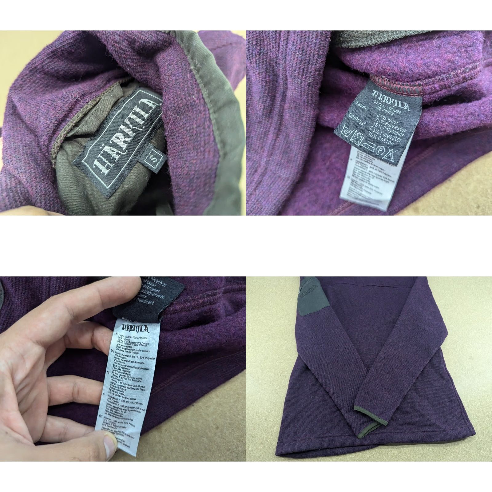 Harley Davidson Nike Shirt Womens S Purple Harkila Full Zip Outdoor Wool Blend Lightweight Moisture Wicking Thermal Running & Skiing Womens Size S / US 4 / IT 40 - 8 Thumbnail