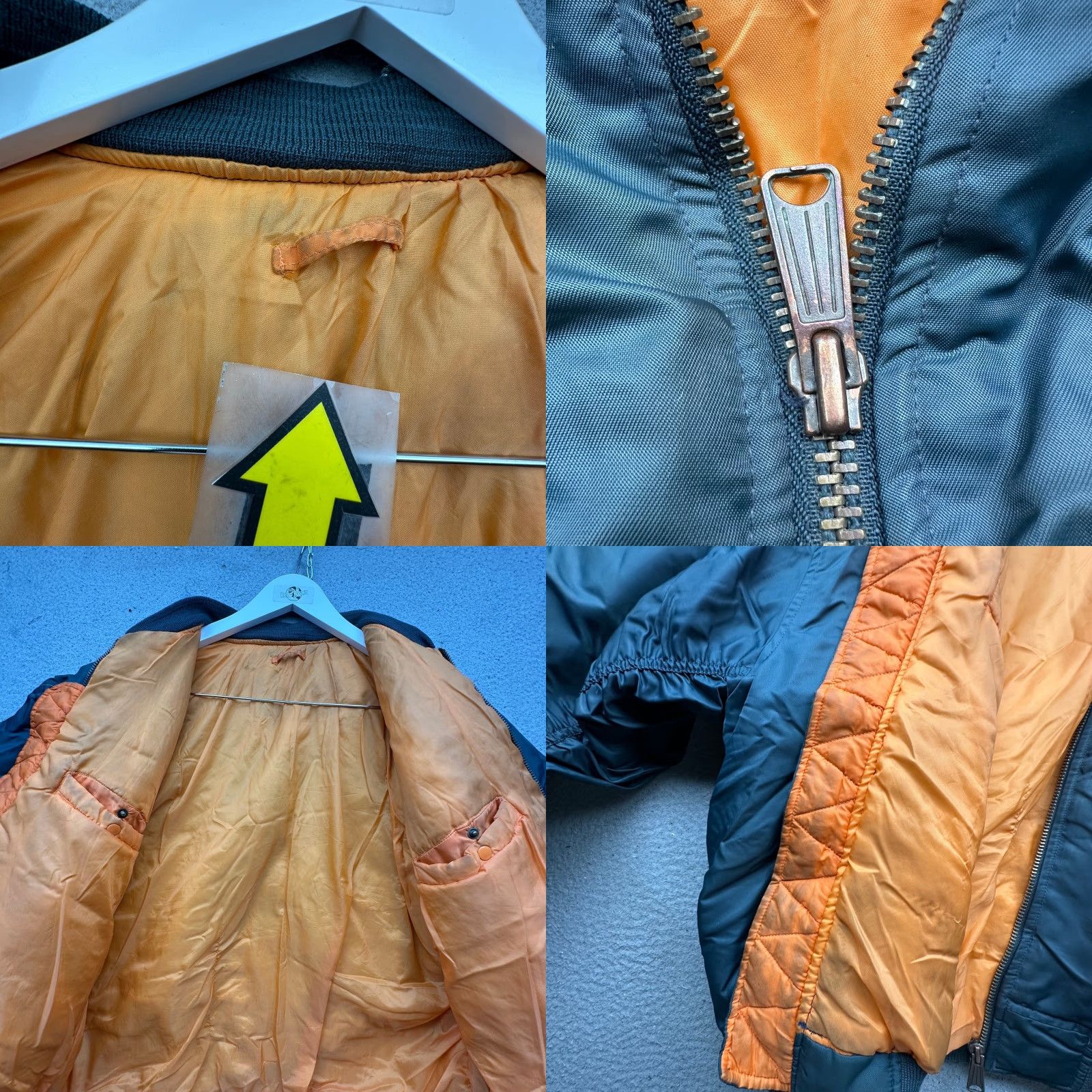 Vintage VINTAGE MA-1 Flyers Intermediate Flight Bomber Jacket Large Military Issue Blue Mens Flight Jacket Size US L / EU 52-54 / 3 - 9 Thumbnail