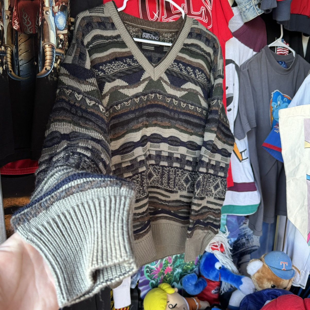 Coogi × Man Made In Australia × Vintage Vintage Farentino 3D Cable Knit Coogi Style Sweater Earth Size US L / EU 52-54 / 3 - 2 Thumbnail
