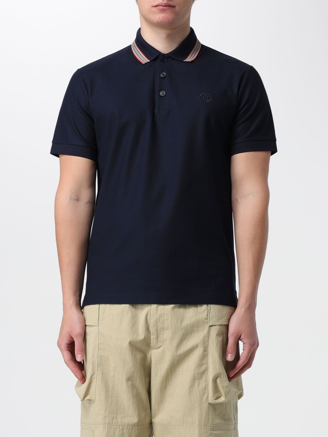 image of Burberry Polo Shirt Men Blue (Size 2XL)