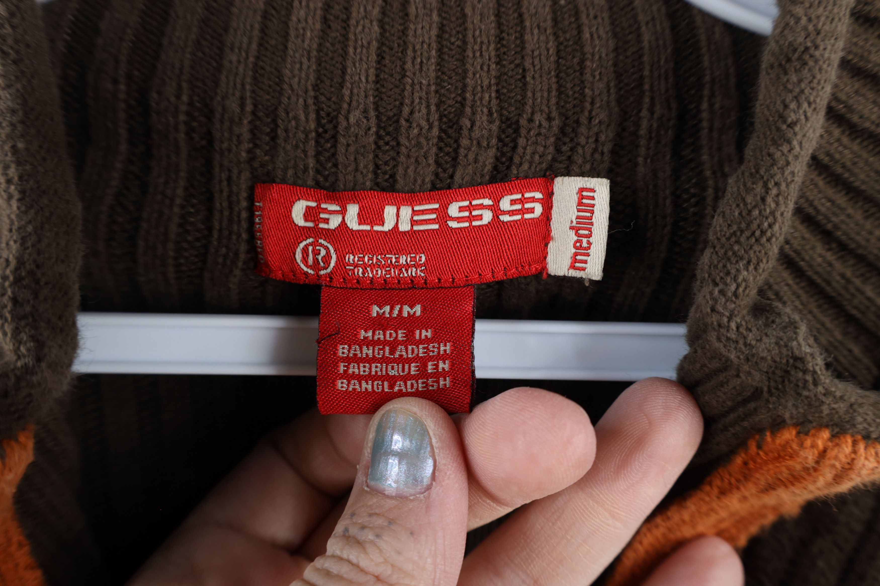 Guess × Vintage Vintage 90s Guess Ribbed Knit Half Zip Pullover Sweater Size US M / EU 48-50 / 2 - 8 Thumbnail