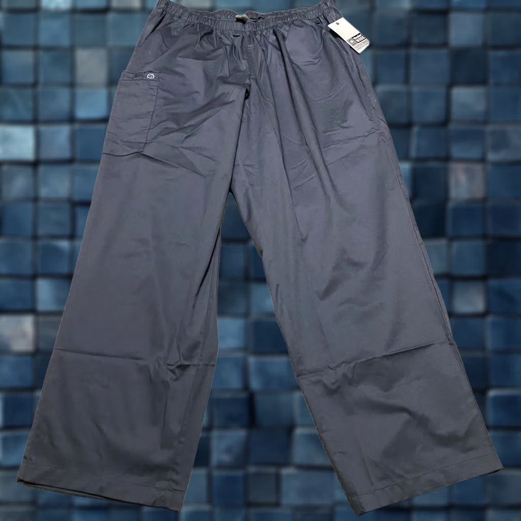 Vintage WonderWink Unisex Pants 3X Gray NWT Medical Scrubs Pockets Polyester Wonder Work Pants Size US 39 - 1 Thumbnail