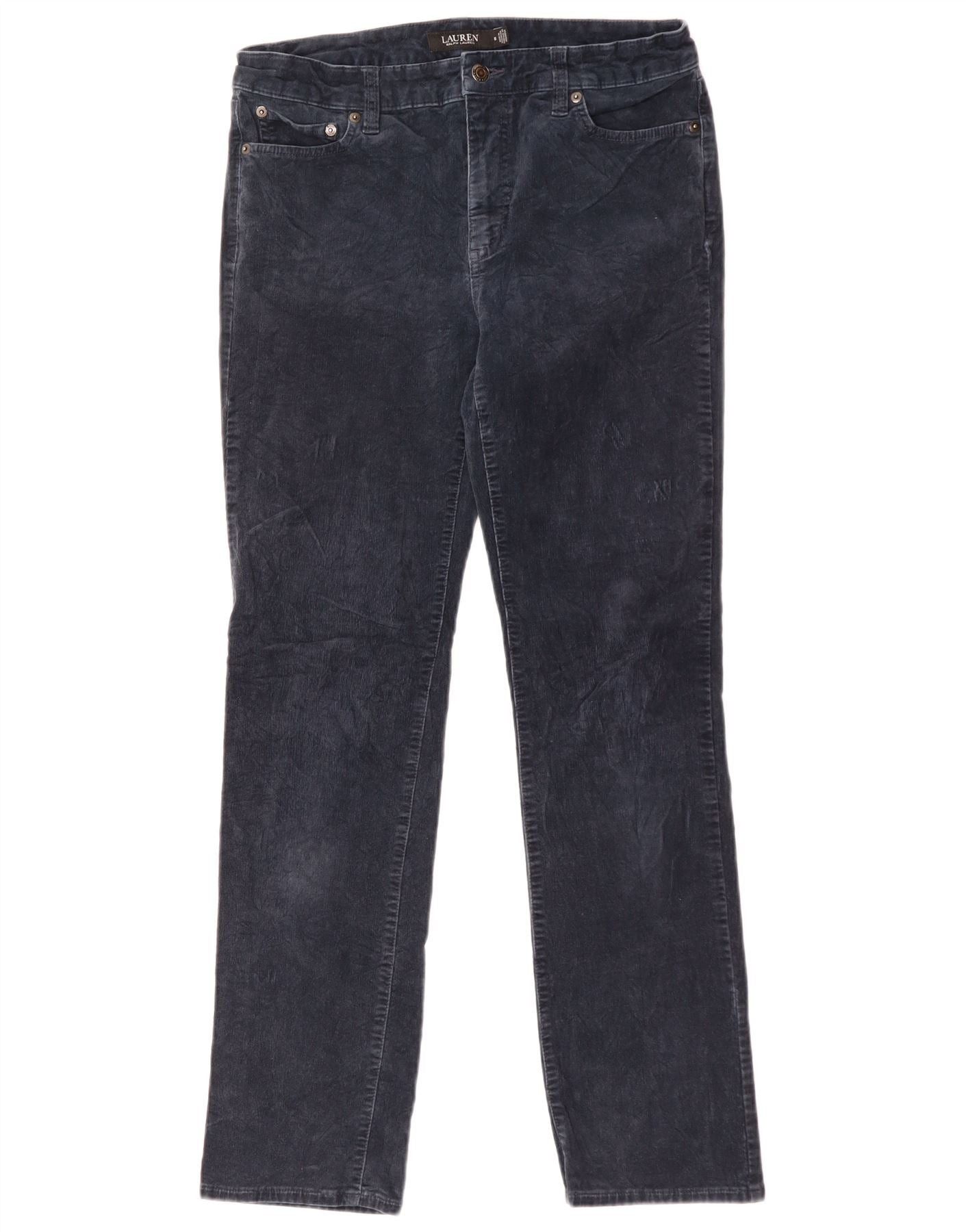 Ralph Lauren Womens Corduroy Trousers US 8 Medium W30 L30 Navy Blue Size 27" / US 4 / IT 40 - 1 Thumbnail