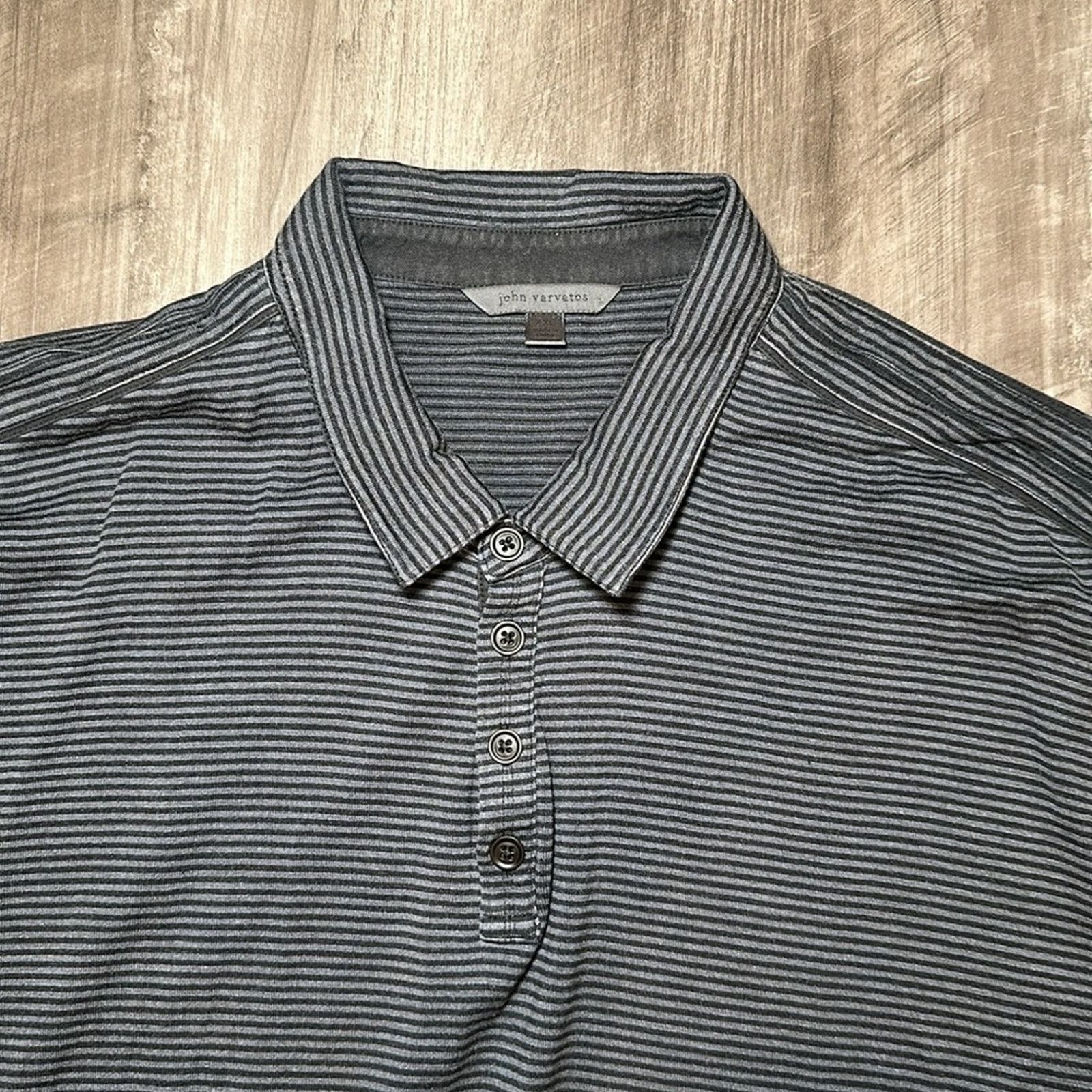 John Varvatos John Varvatos Hampton Striped Silk Blend Polo - 2XL Size US XXL / EU 58 / 5 - 5 Thumbnail