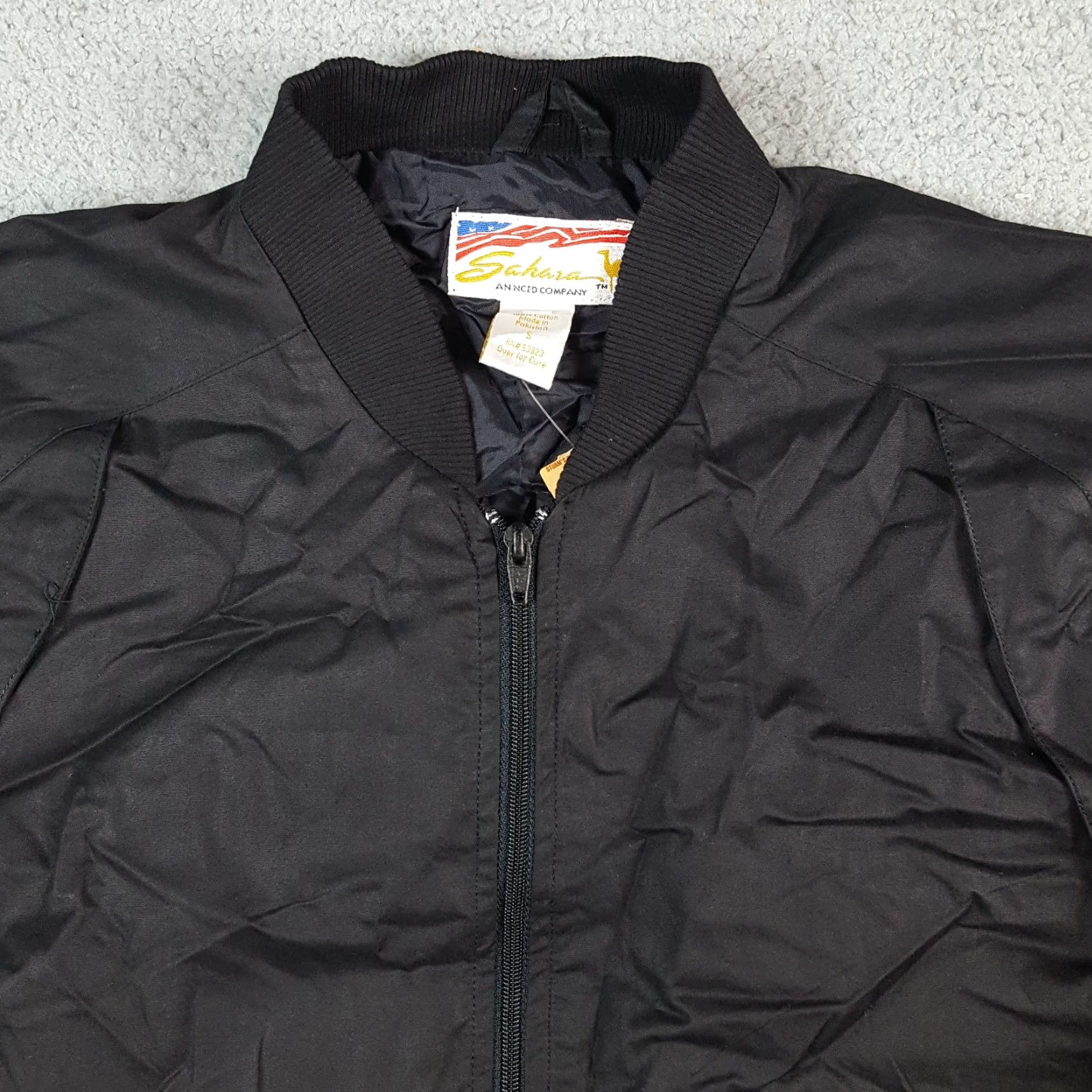 Vintage VINTAGE Sahara Windbreaker Jacket Women's Size S Black Full Zip Up Bomber 90s Biker Size S / US 4 / IT 40 - 2 Thumbnail