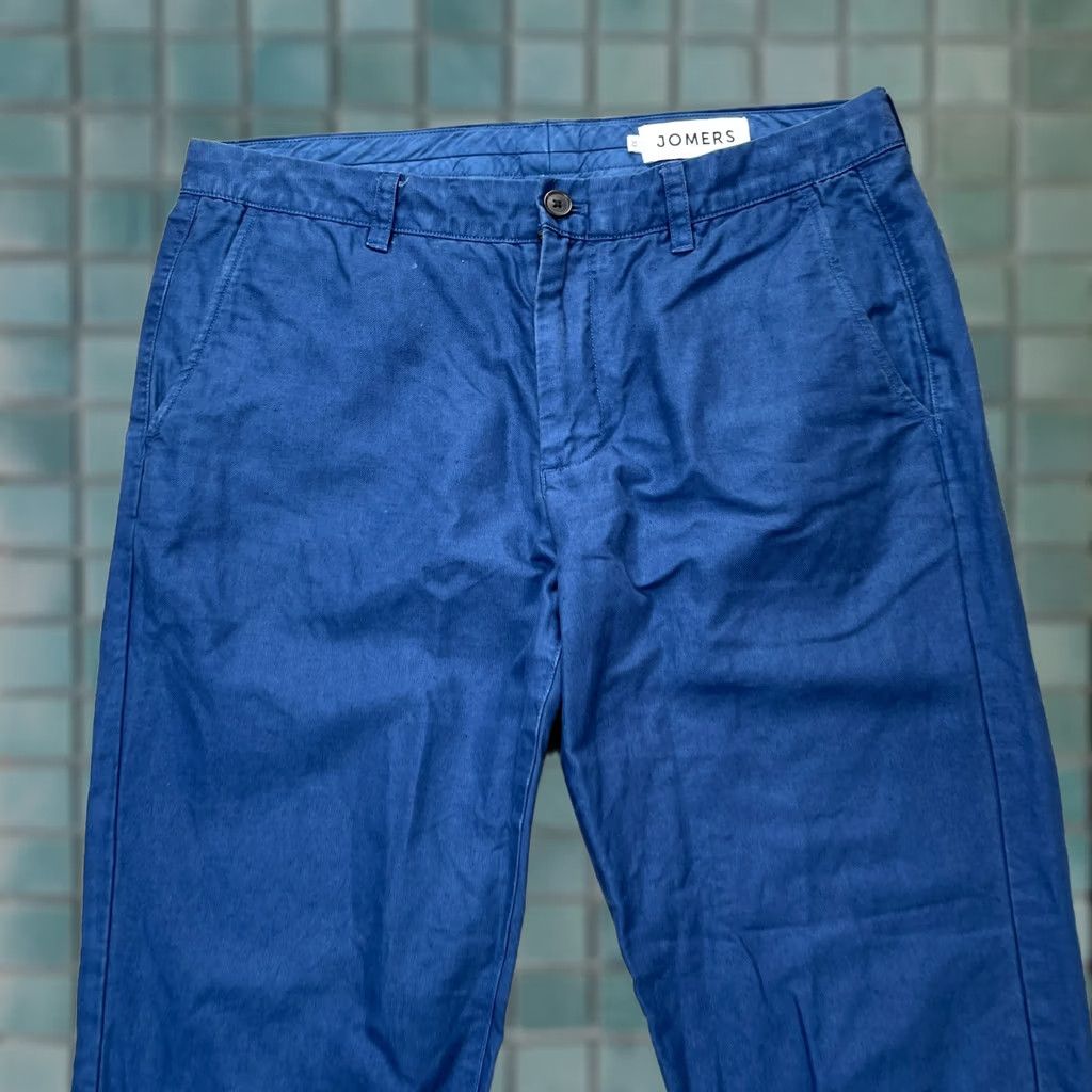 Vintage Jomers Pants Mens 33 Blue Chino Cotton Straight Leg Golf Tennis Resort Wear Size US 33 - 1 Thumbnail