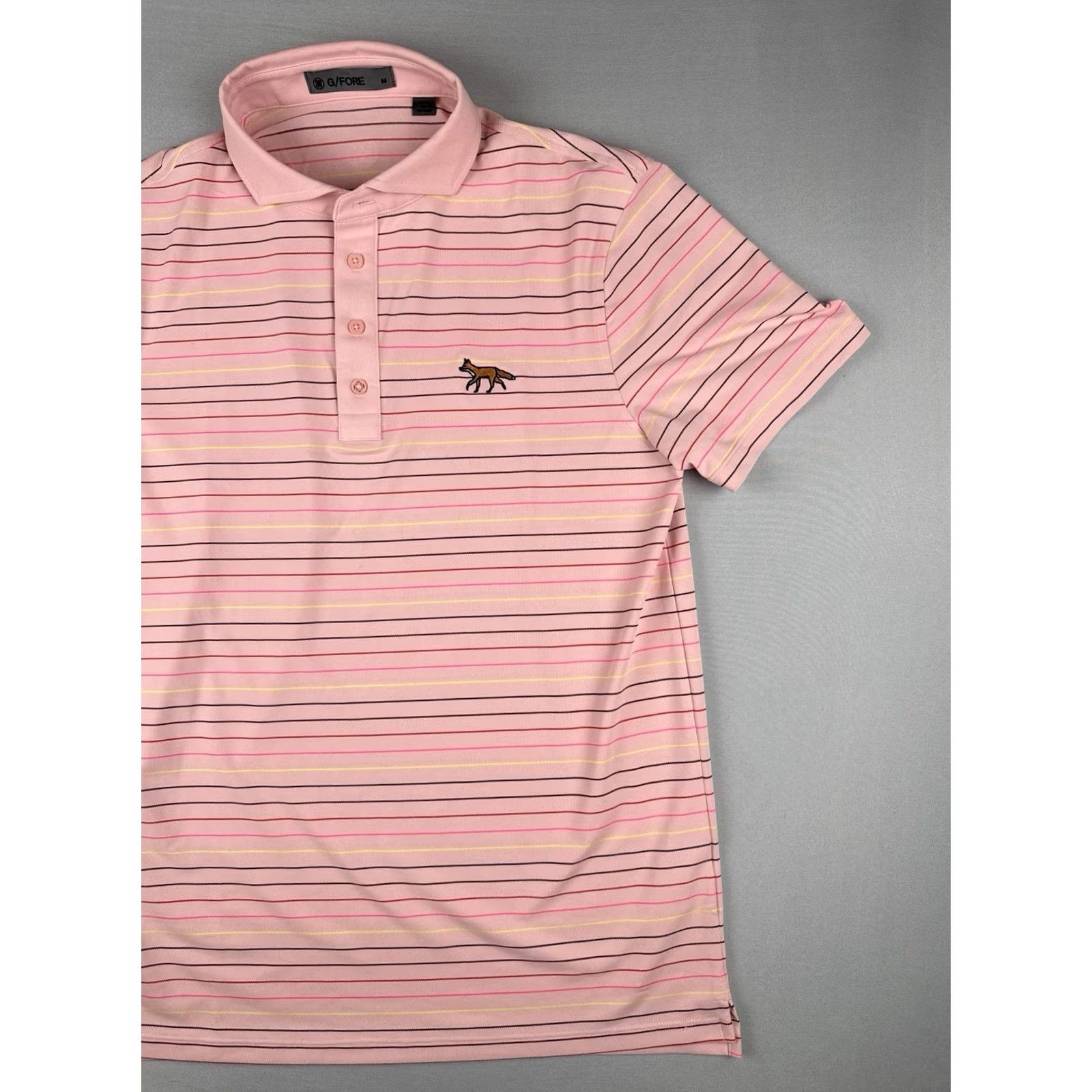 G/FORE G/FORE Polo Shirt Mens M Pink Stripe Short Sleeve Logo Golf Chair? (No) Size US M / EU 48-50 / 2 - 3 Thumbnail