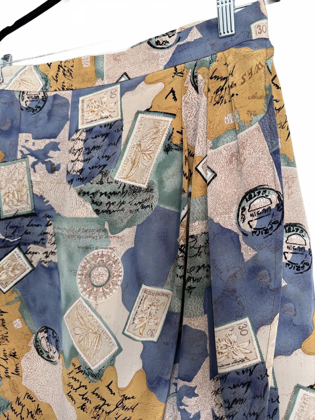 Quinn Quinn 100% Pure Silk Vintage Print Skirt Size 40" / US 18 - 2 Thumbnail